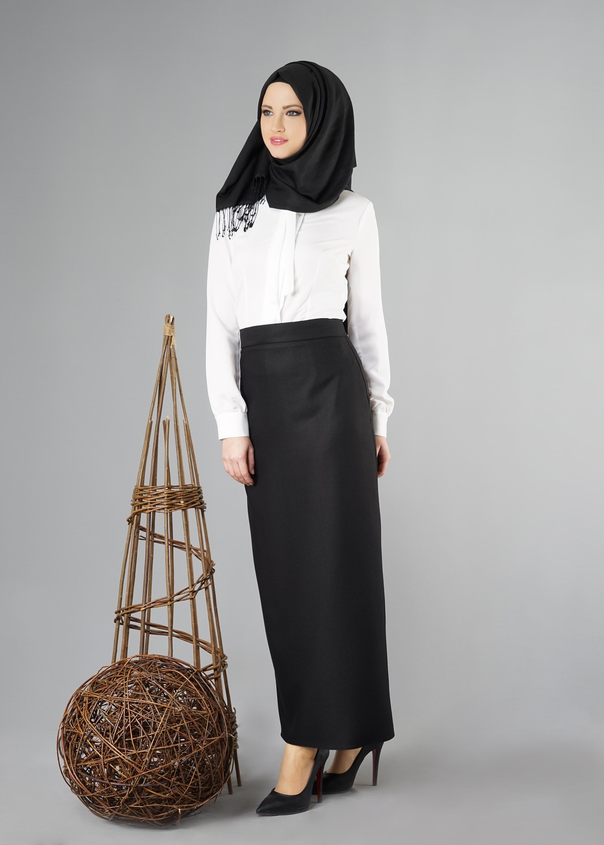 Tesettür giyim SİYAH 6944 ETEK