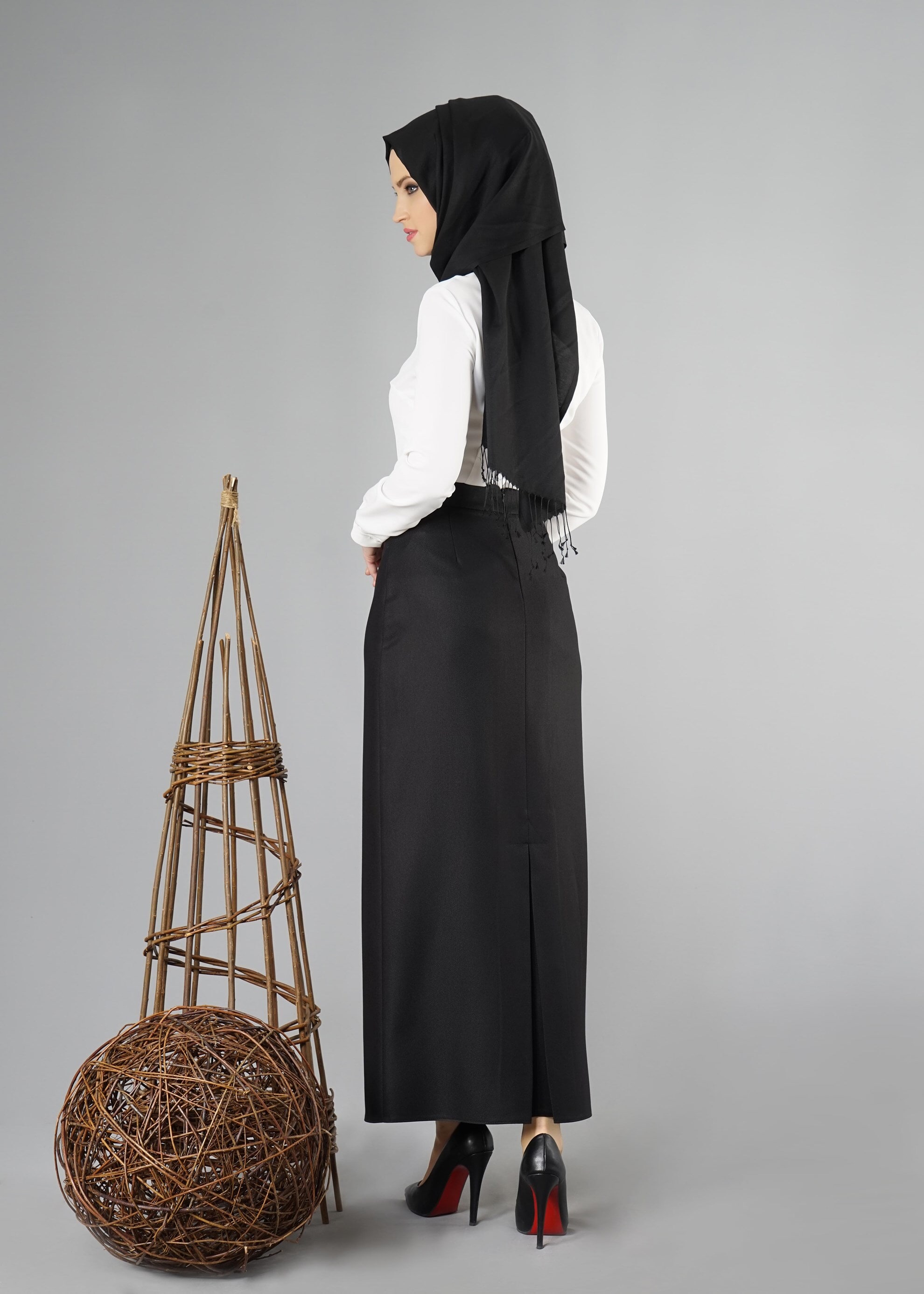 Tesettür giyim SİYAH 6944 ETEK