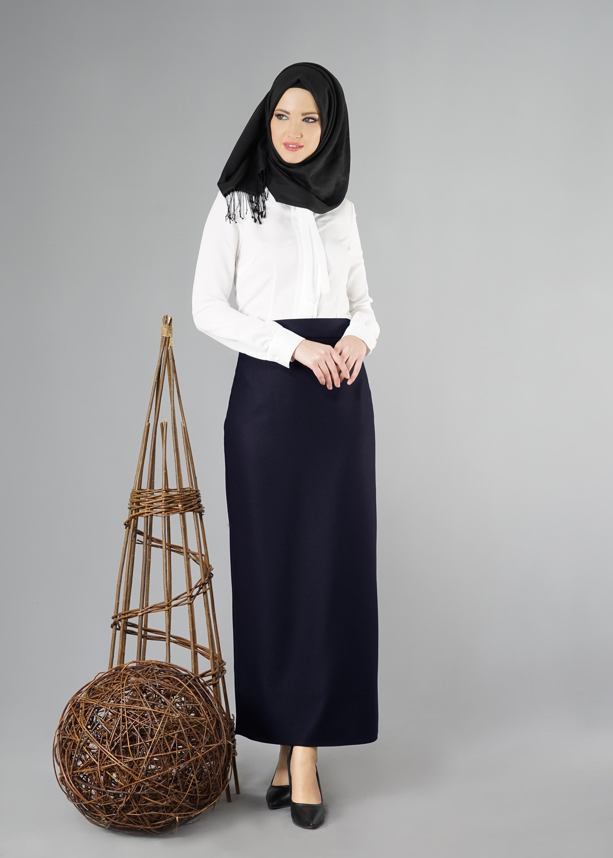 Tesettür giyim LACİVERT 6944 ETEK