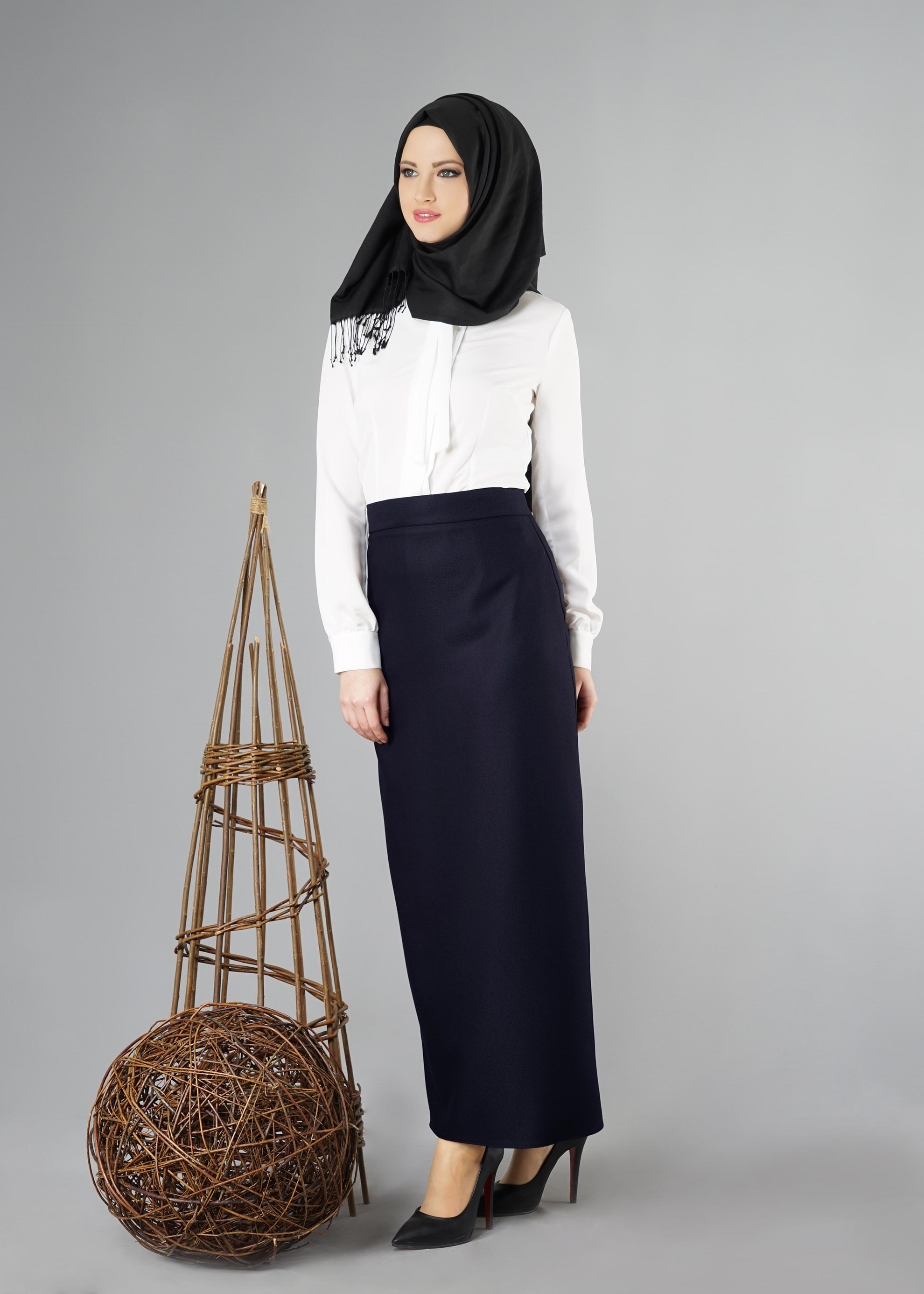 Tesettür giyim LACİVERT 6944 ETEK