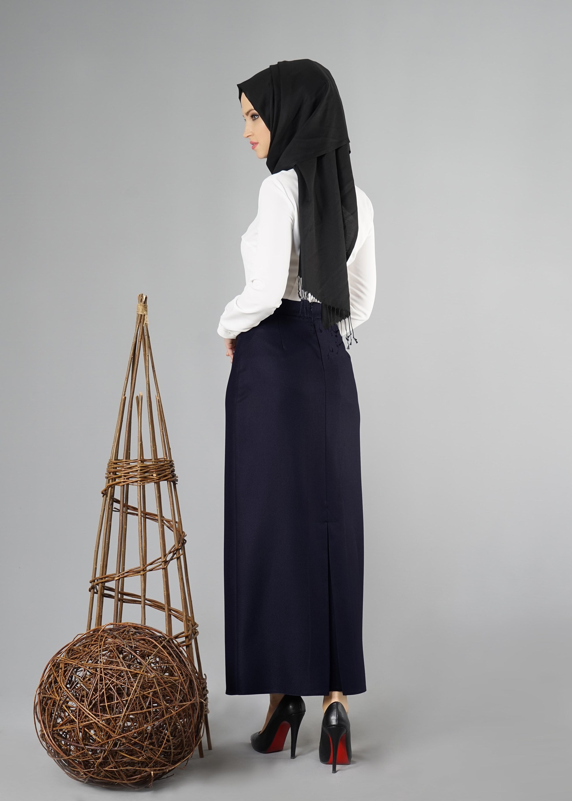 Tesettür giyim LACİVERT 6944 ETEK