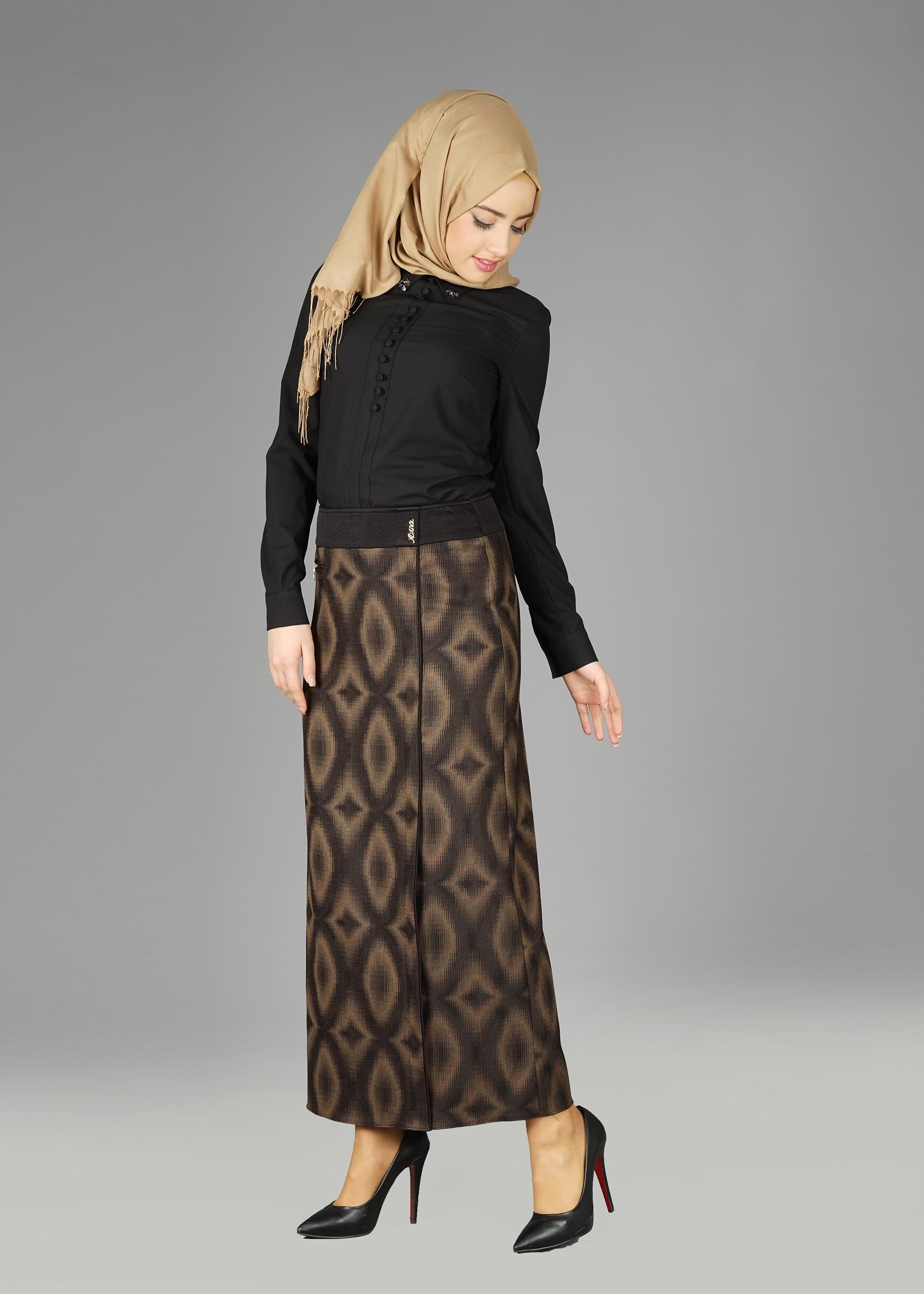 Tesettür giyim SİYAH 6945 ETEK