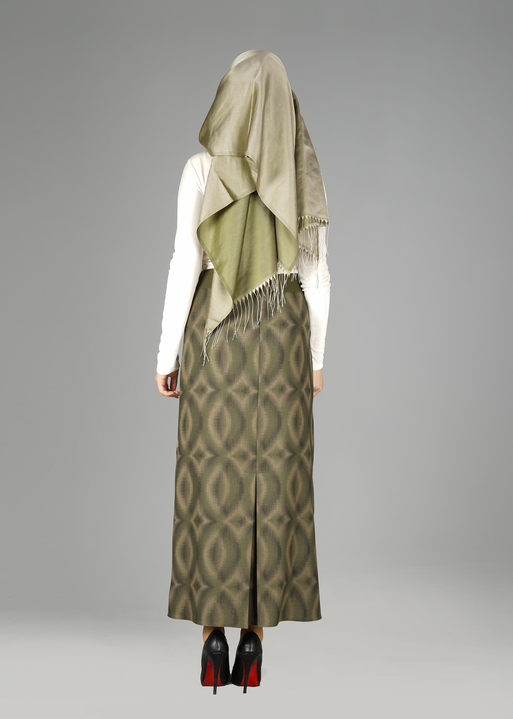 Tesettür giyim HAKİ 6945 ETEK