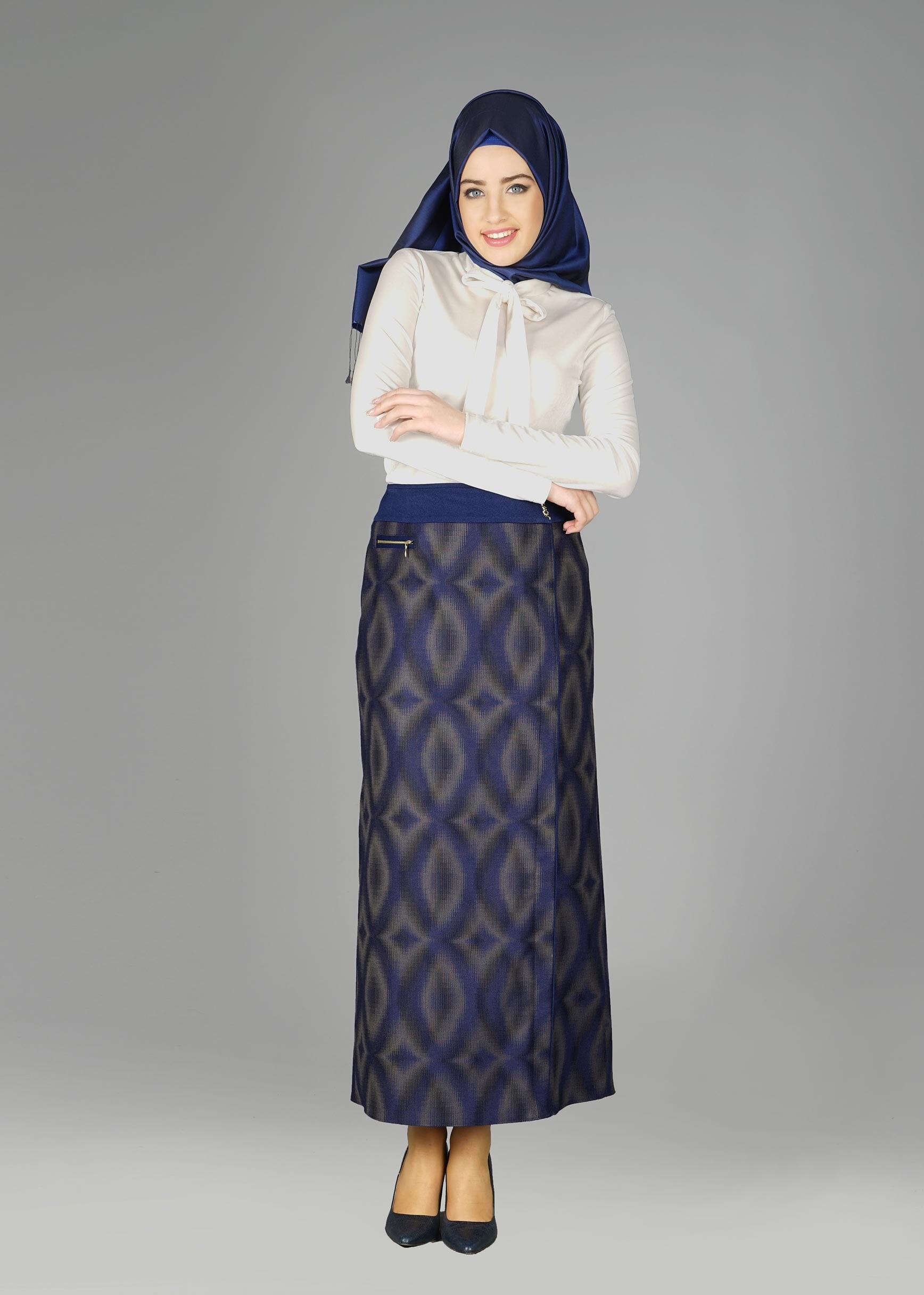 Tesettür giyim LACİVERT 6945 ETEK