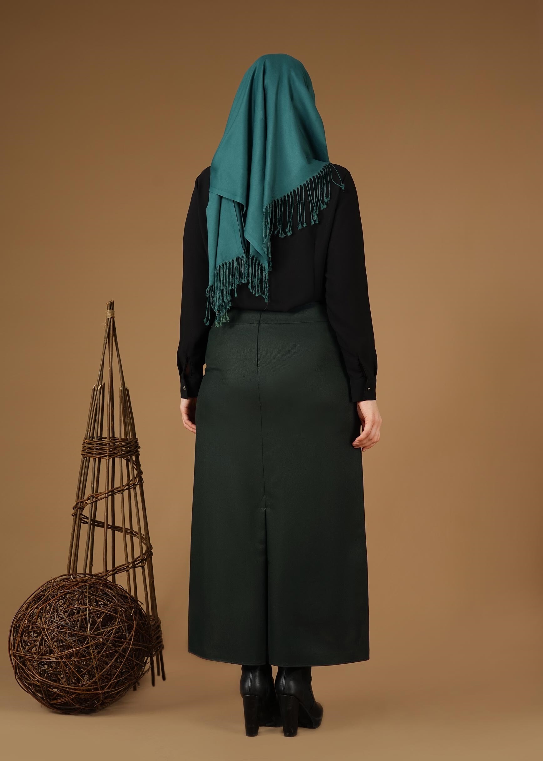 Tesettür giyim YEŞİL 6946 ETEK