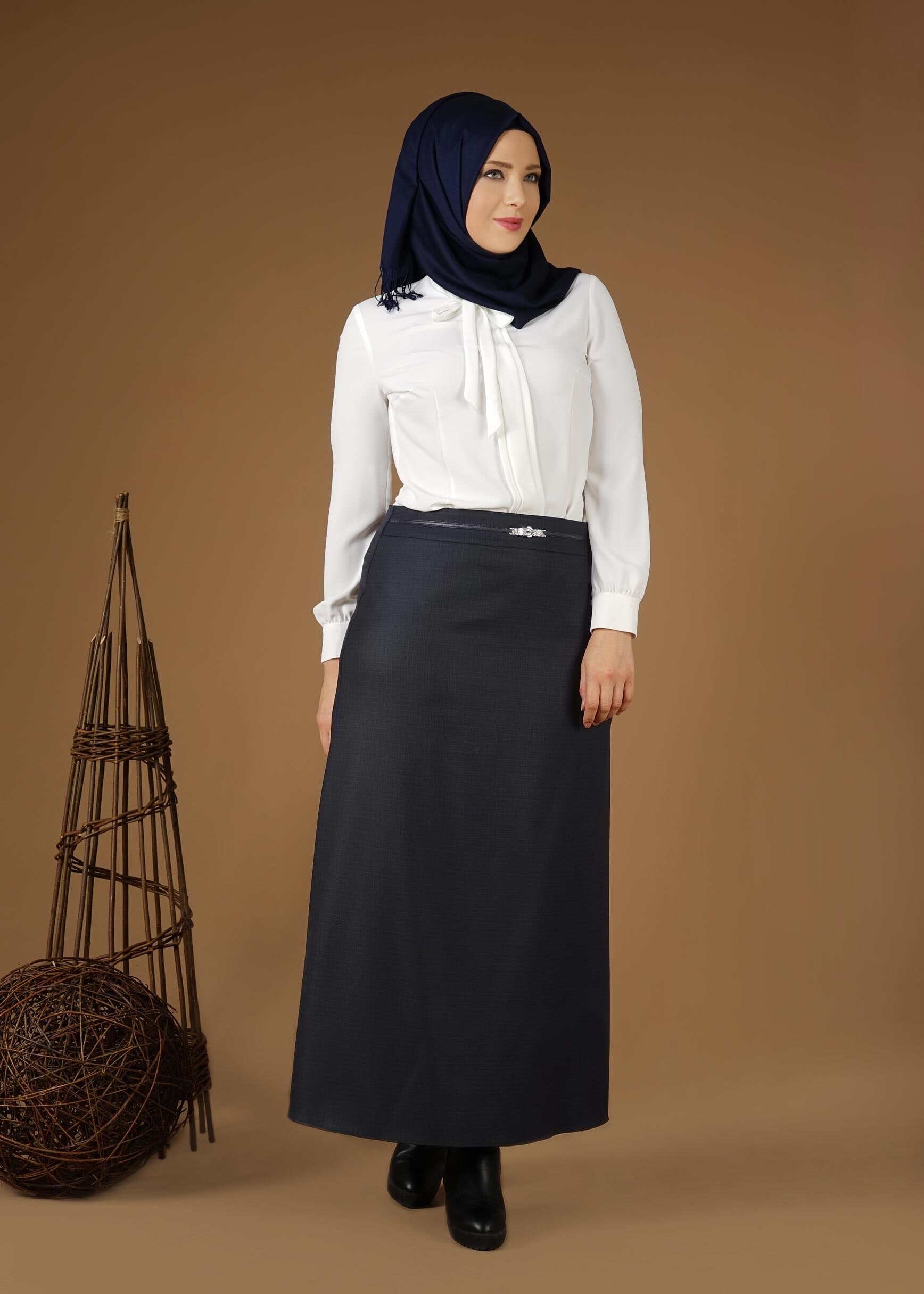 Tesettür giyim LACİVERT 6948 ETEK