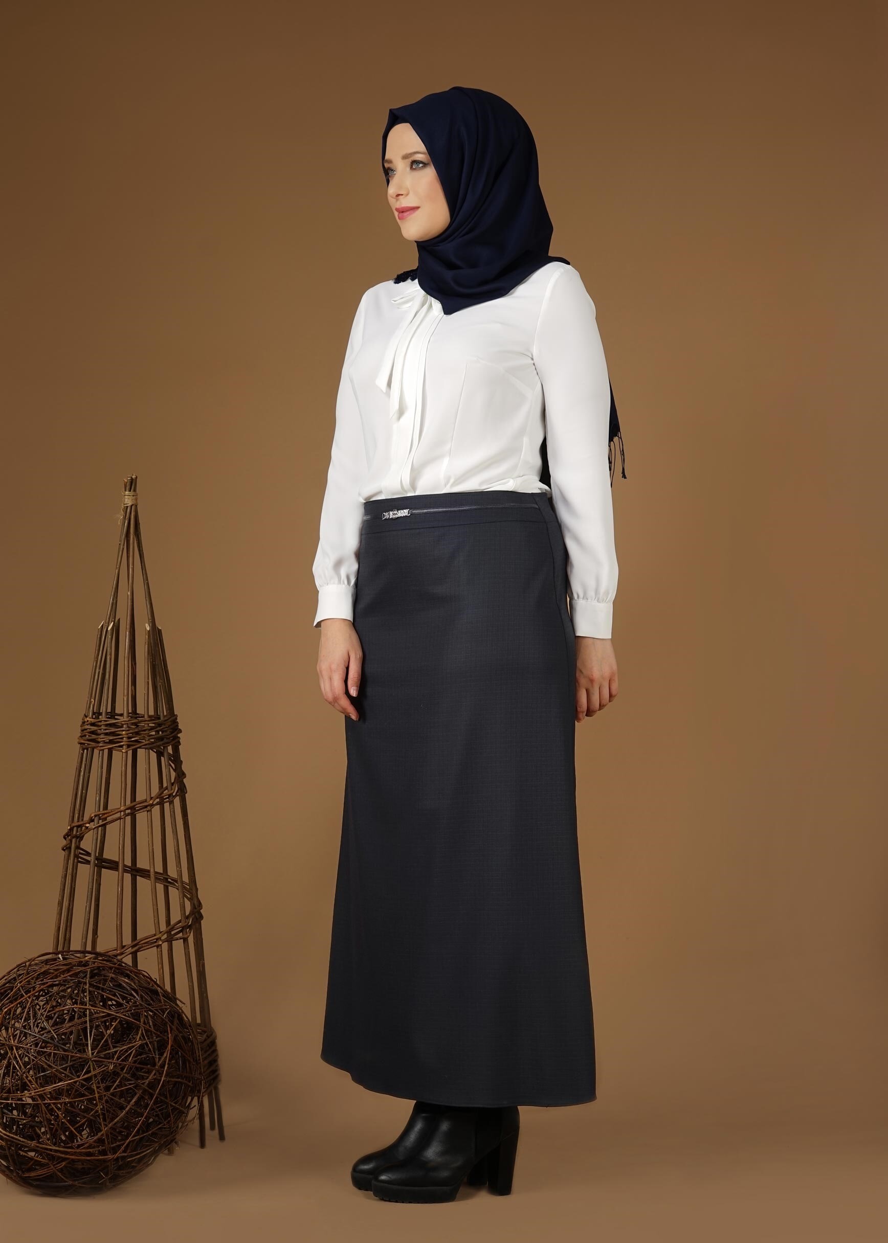 Tesettür giyim LACİVERT 6948 ETEK