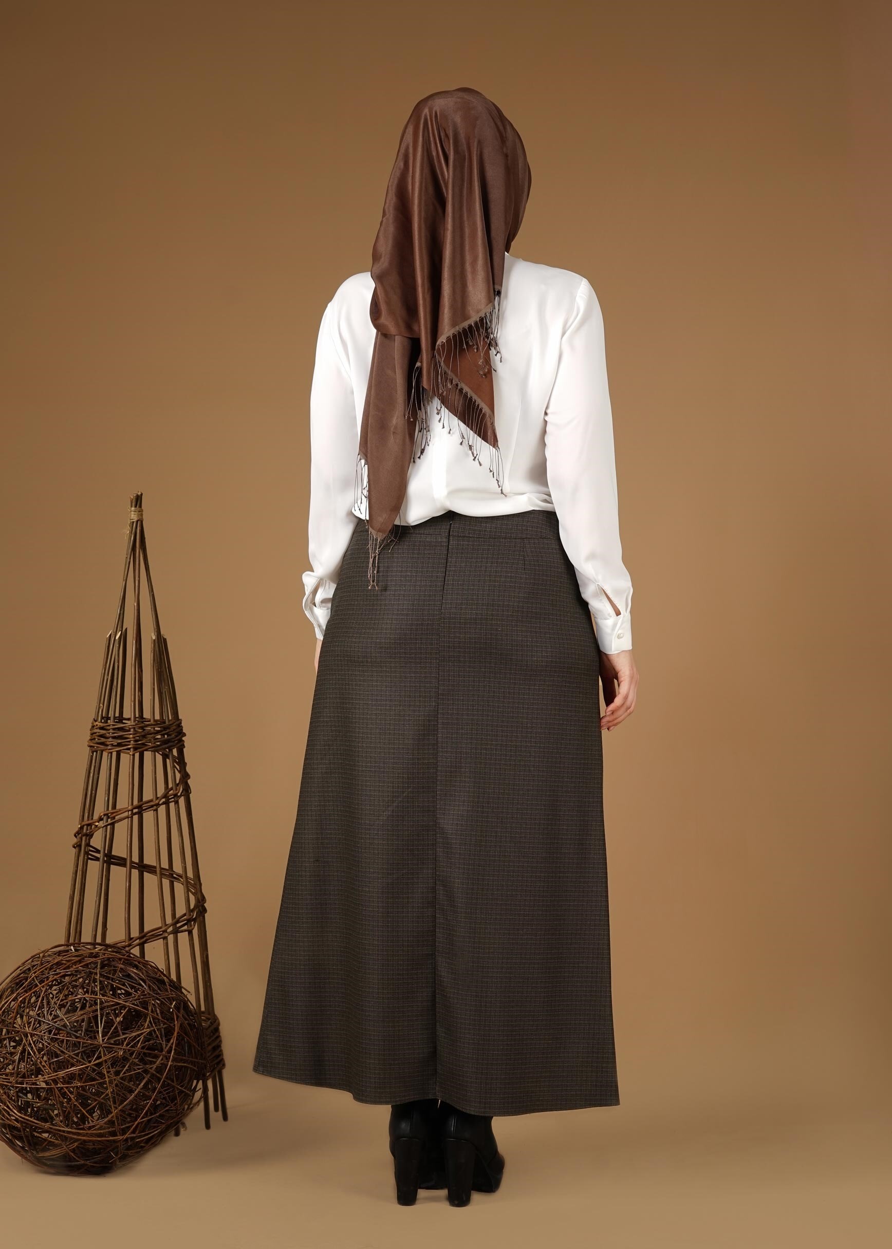 Tesettür giyim VİZON 6948 ETEK