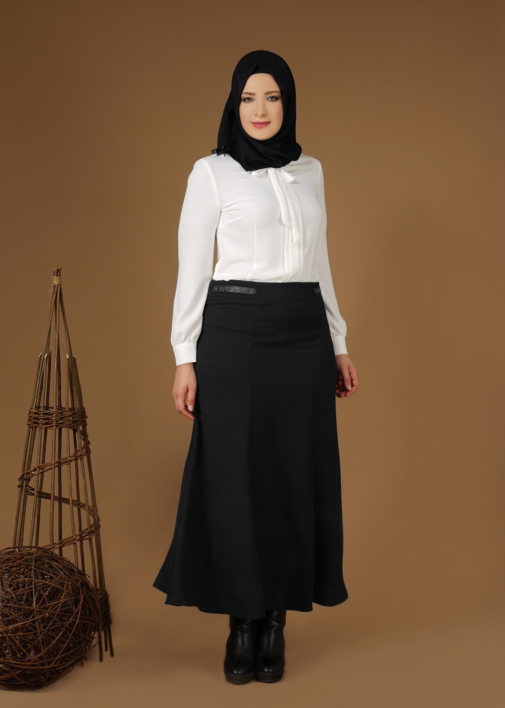 Tesettür giyim SİYAH 6949 ETEK