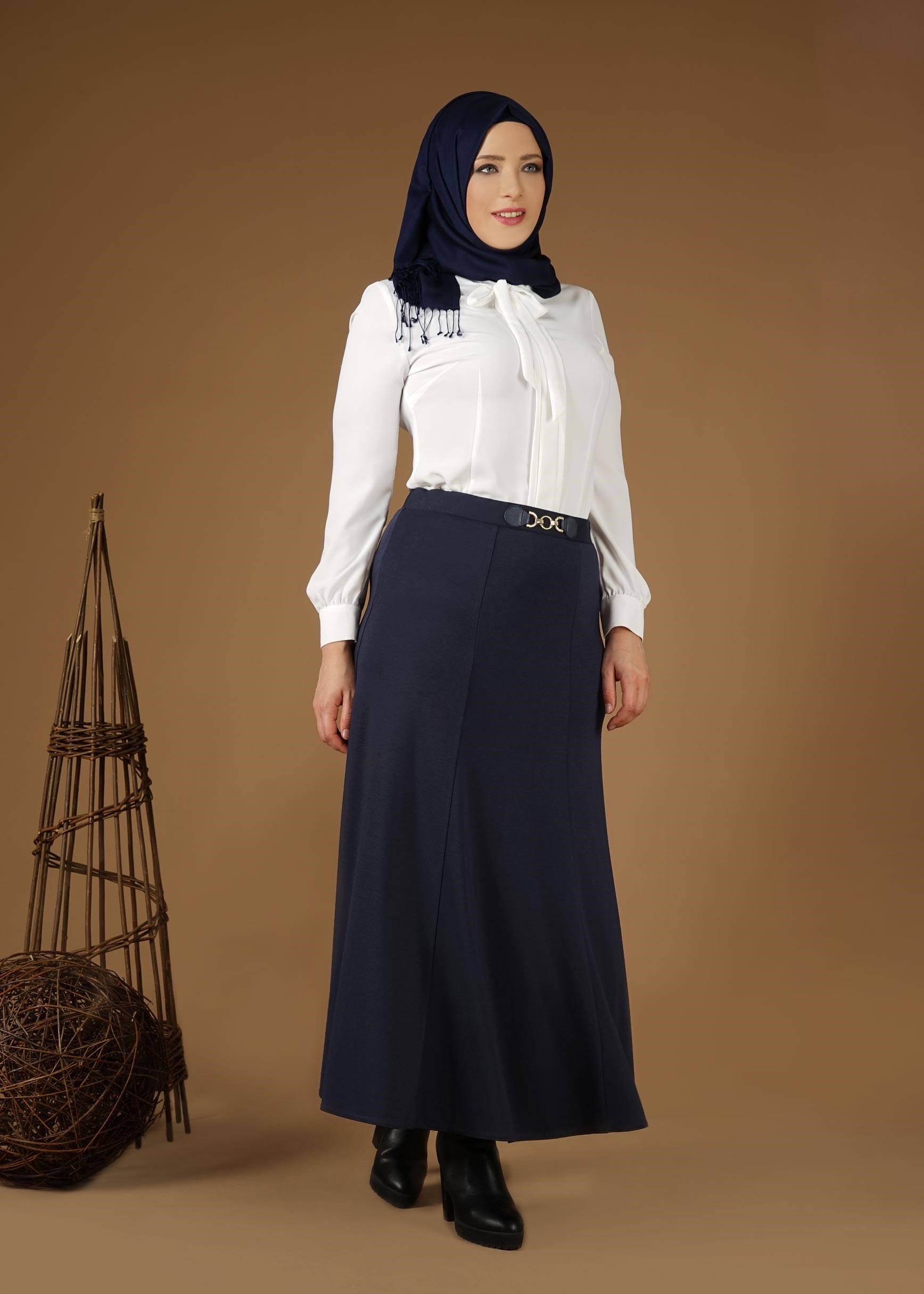 Tesettür giyim LACİVERT 6950 ETEK