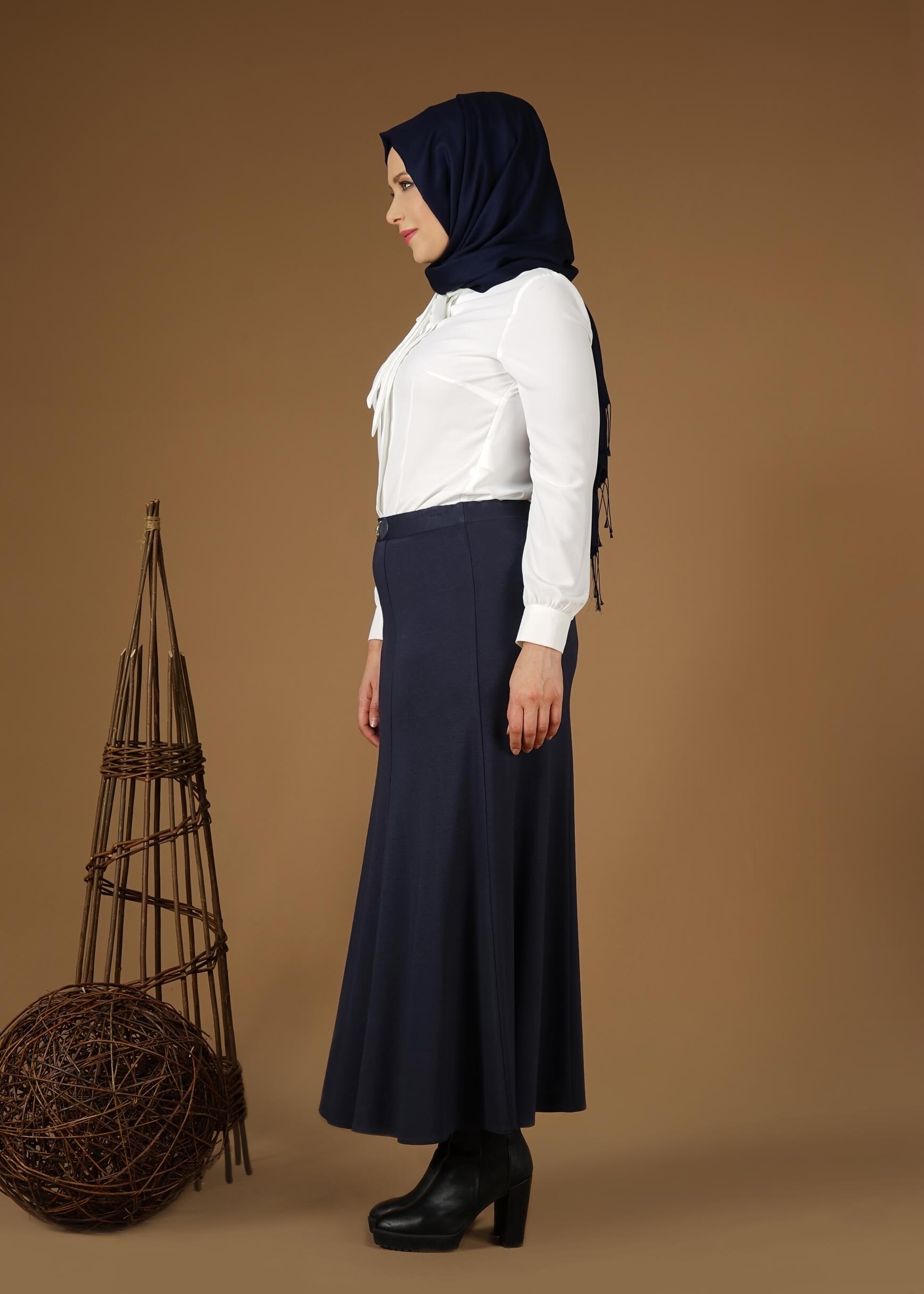 Tesettür giyim LACİVERT 6950 ETEK