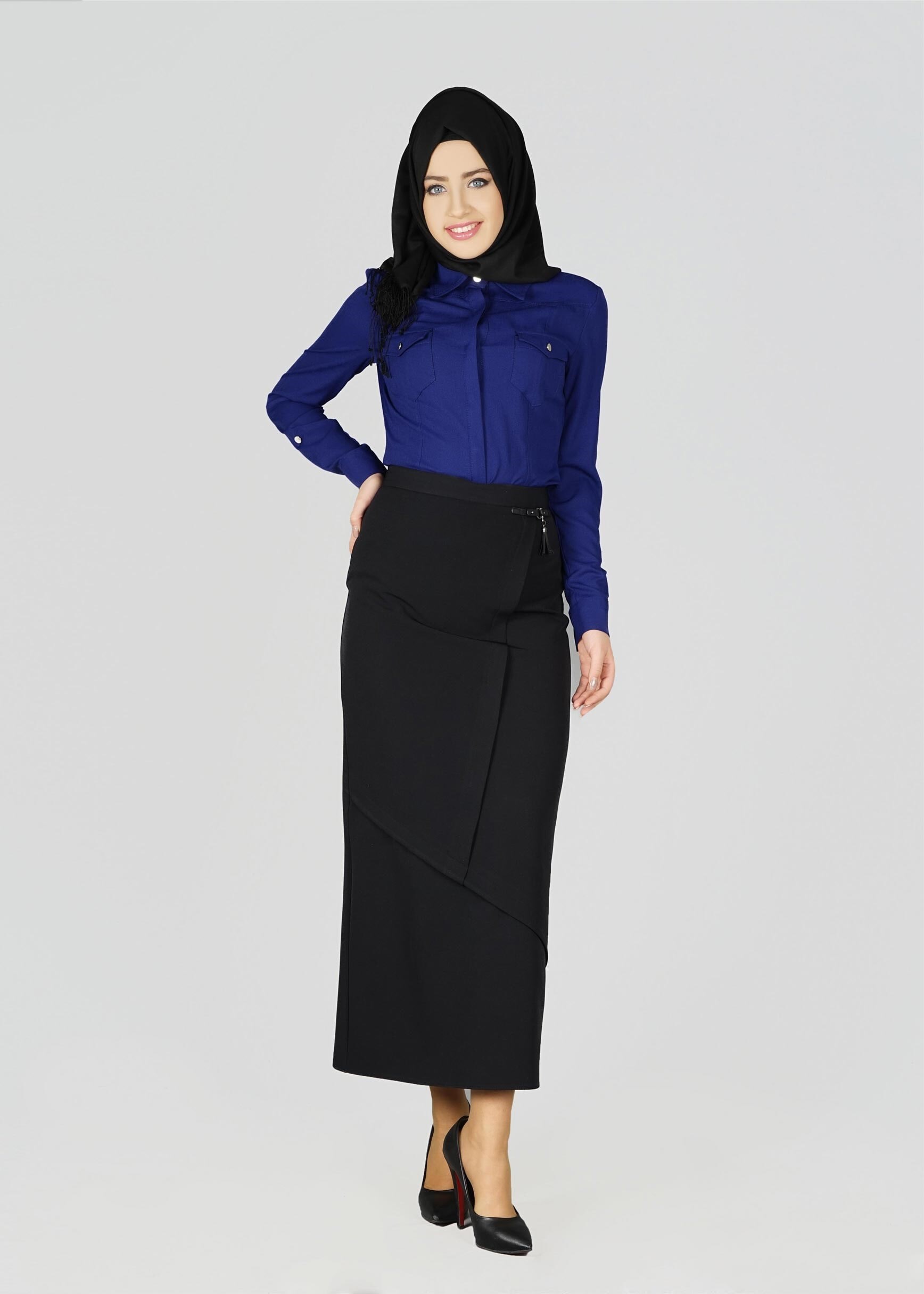 Tesettür giyim SİYAH 6955 ETEK