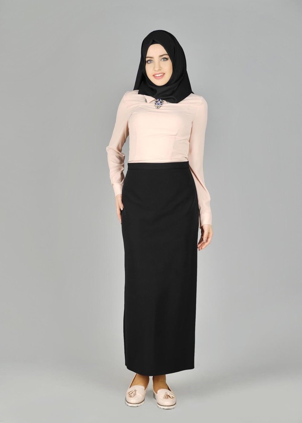 Tesettür giyim SİYAH 6957 ETEK