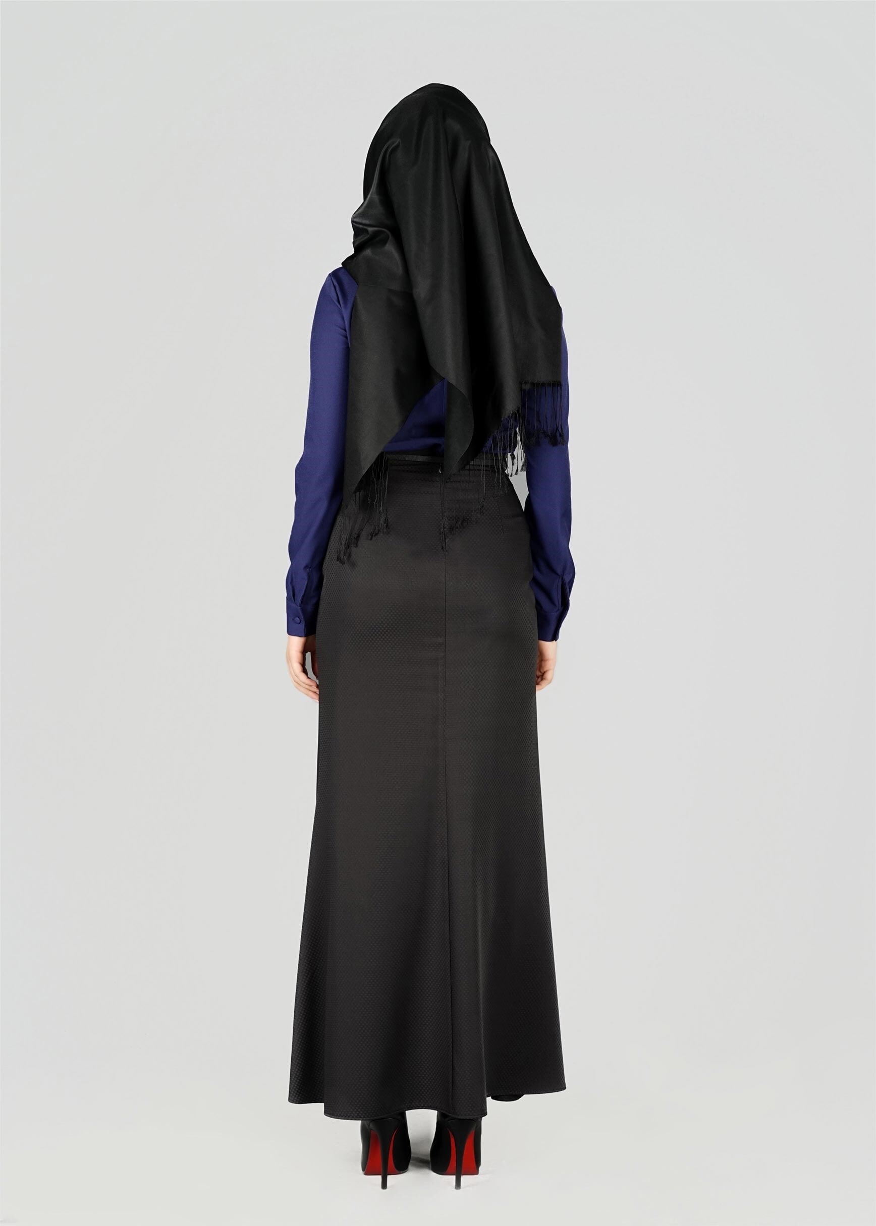 Tesettür giyim SİYAH A KESİM ETEK 6960