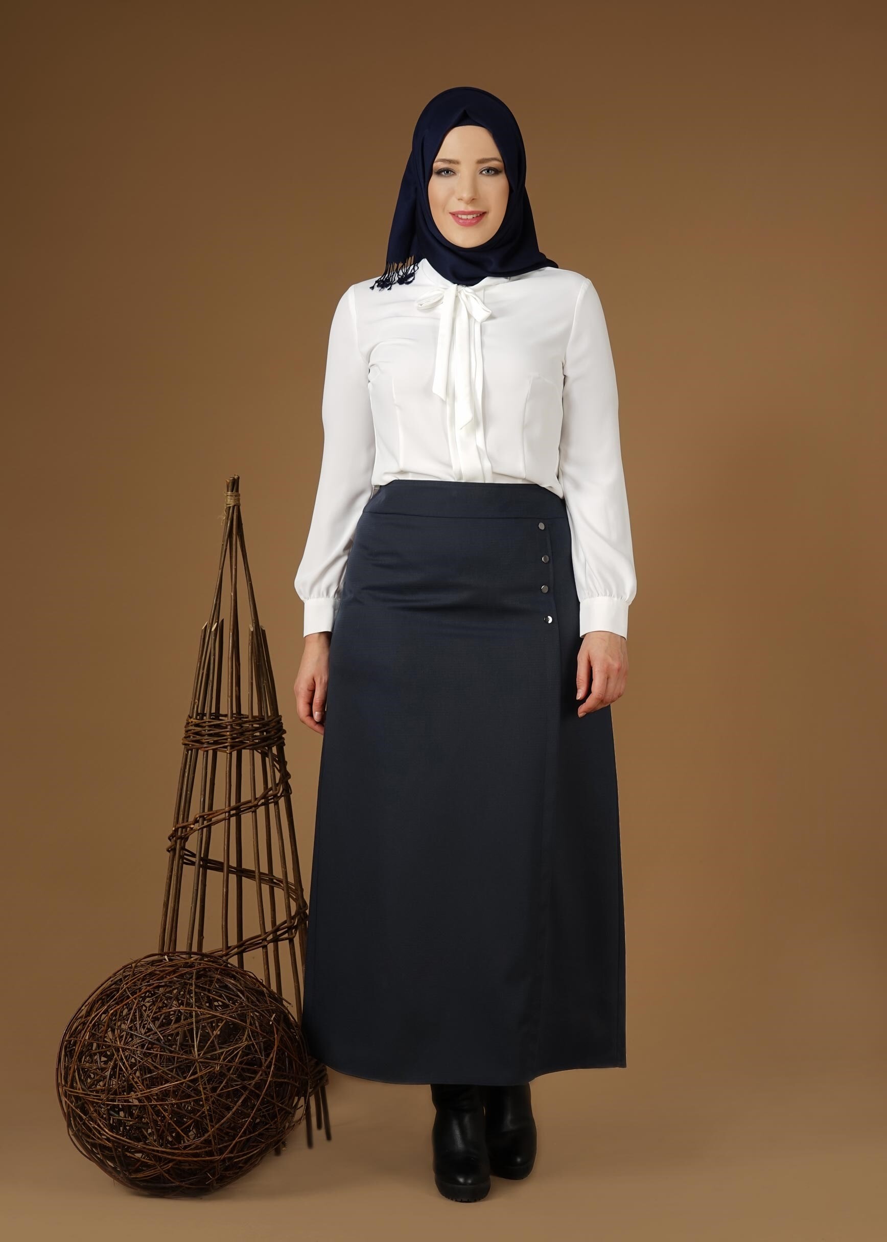 Tesettür giyim LACİVERT 6961 ETEK