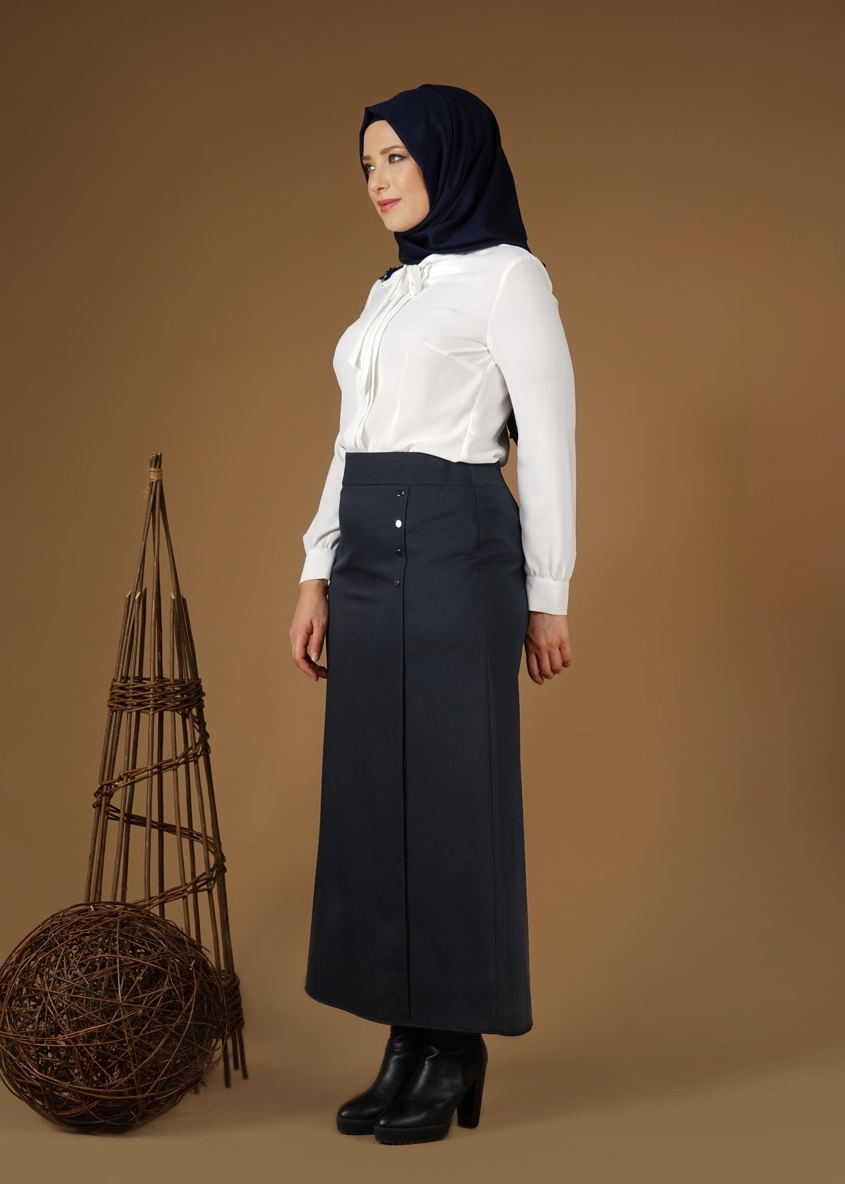 Tesettür giyim LACİVERT 6961 ETEK