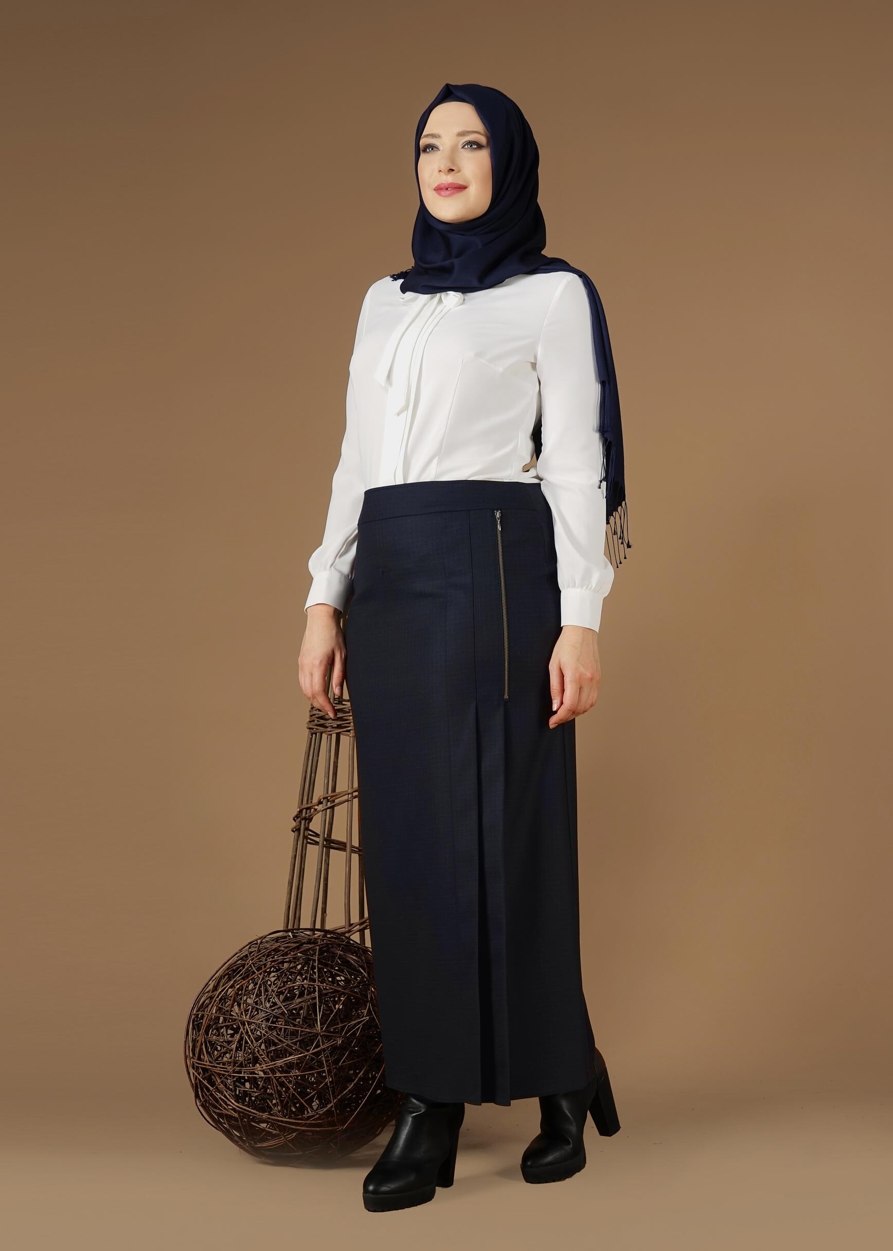 Tesettür giyim LACİVERT 6962 ETEK