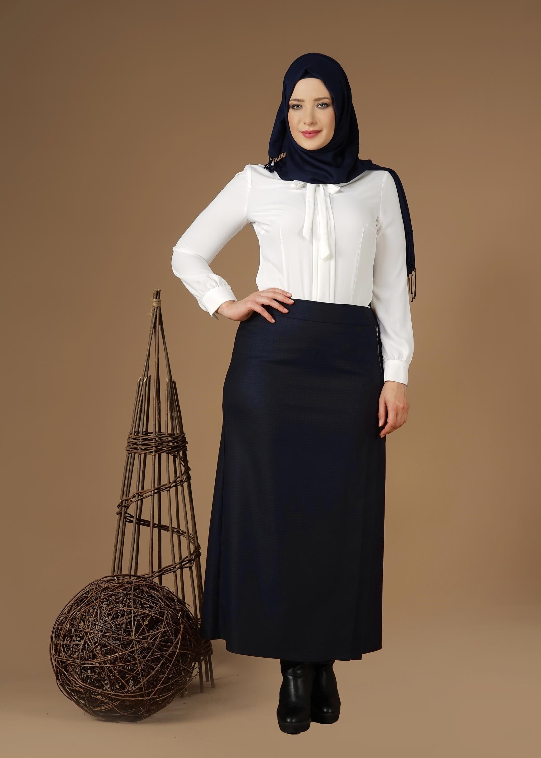 Tesettür giyim LACİVERT 6962 ETEK