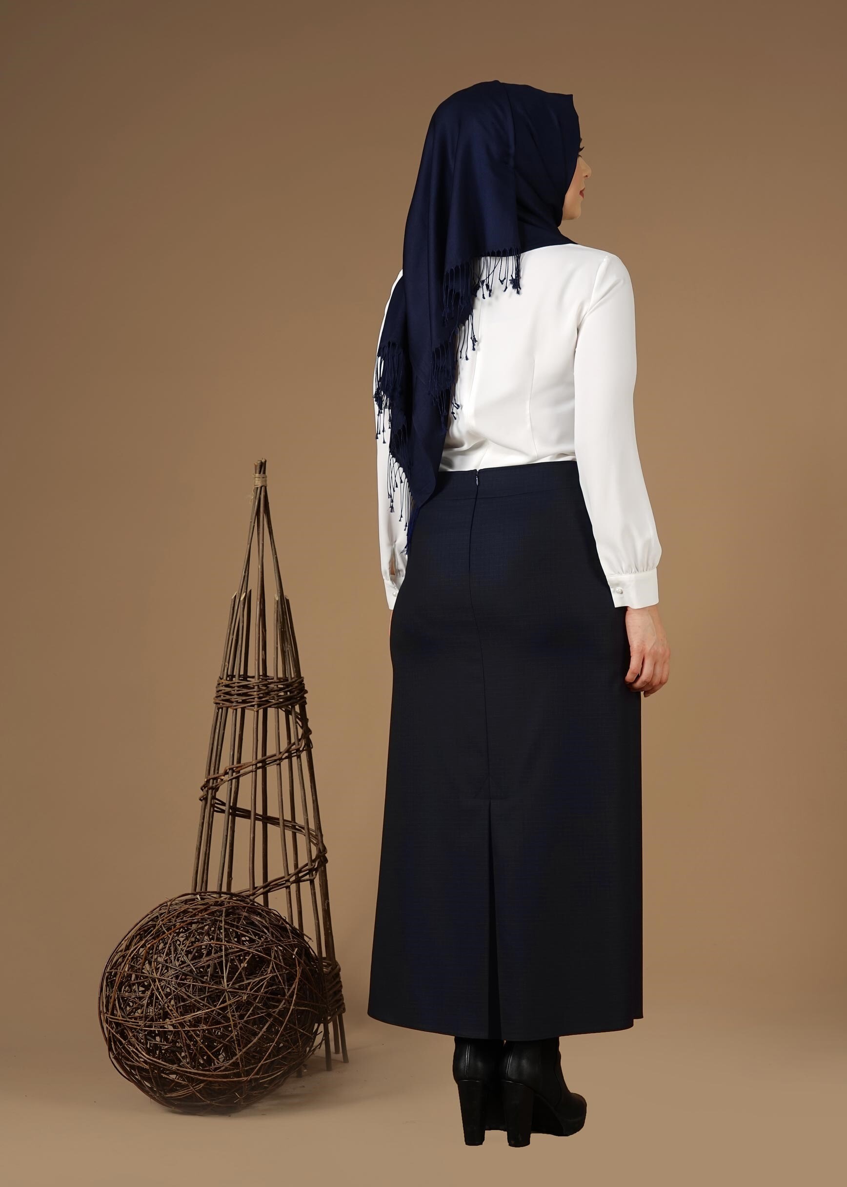 Tesettür giyim LACİVERT 6962 ETEK