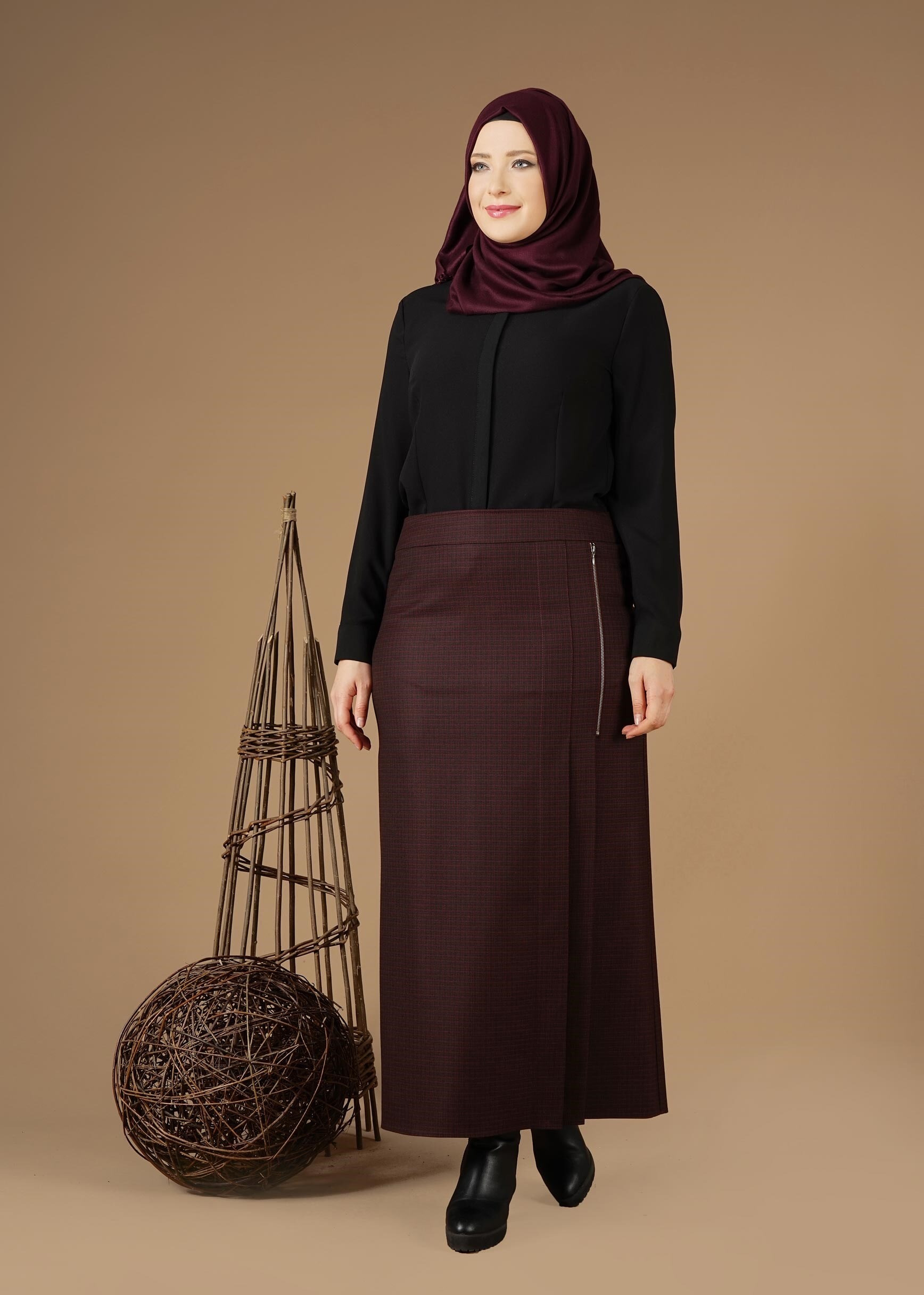 Tesettür giyim MÜRDÜM 6962 ETEK