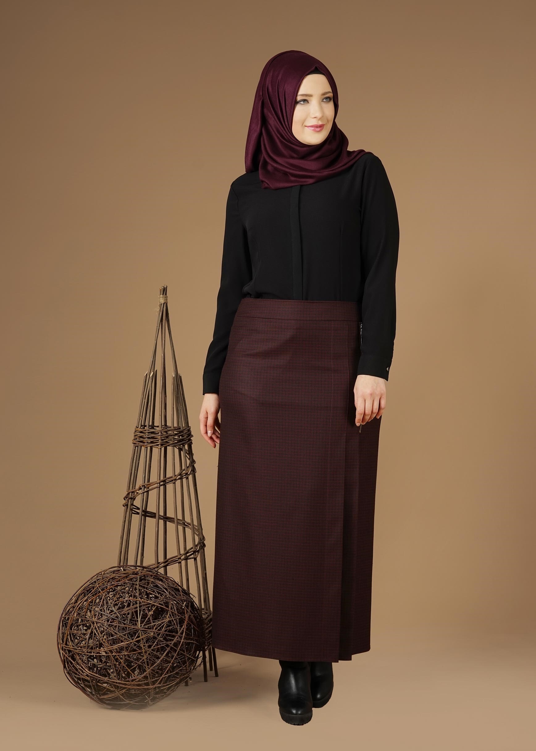 Tesettür giyim MÜRDÜM 6962 ETEK