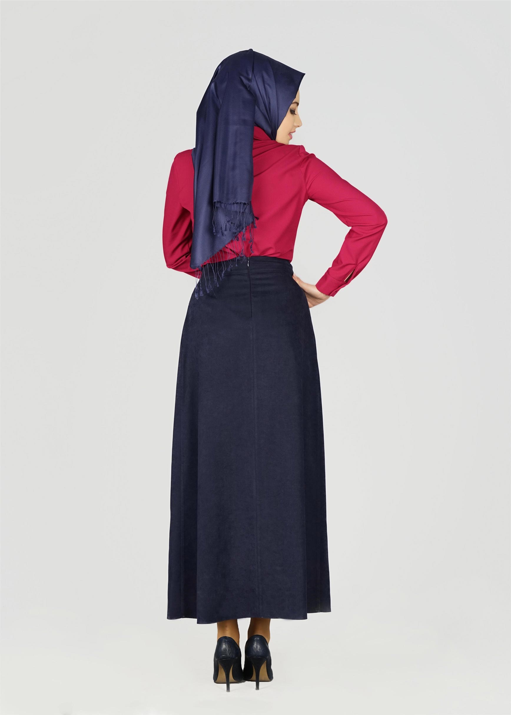 Tesettür giyim LACİVERT 6963 ETEK