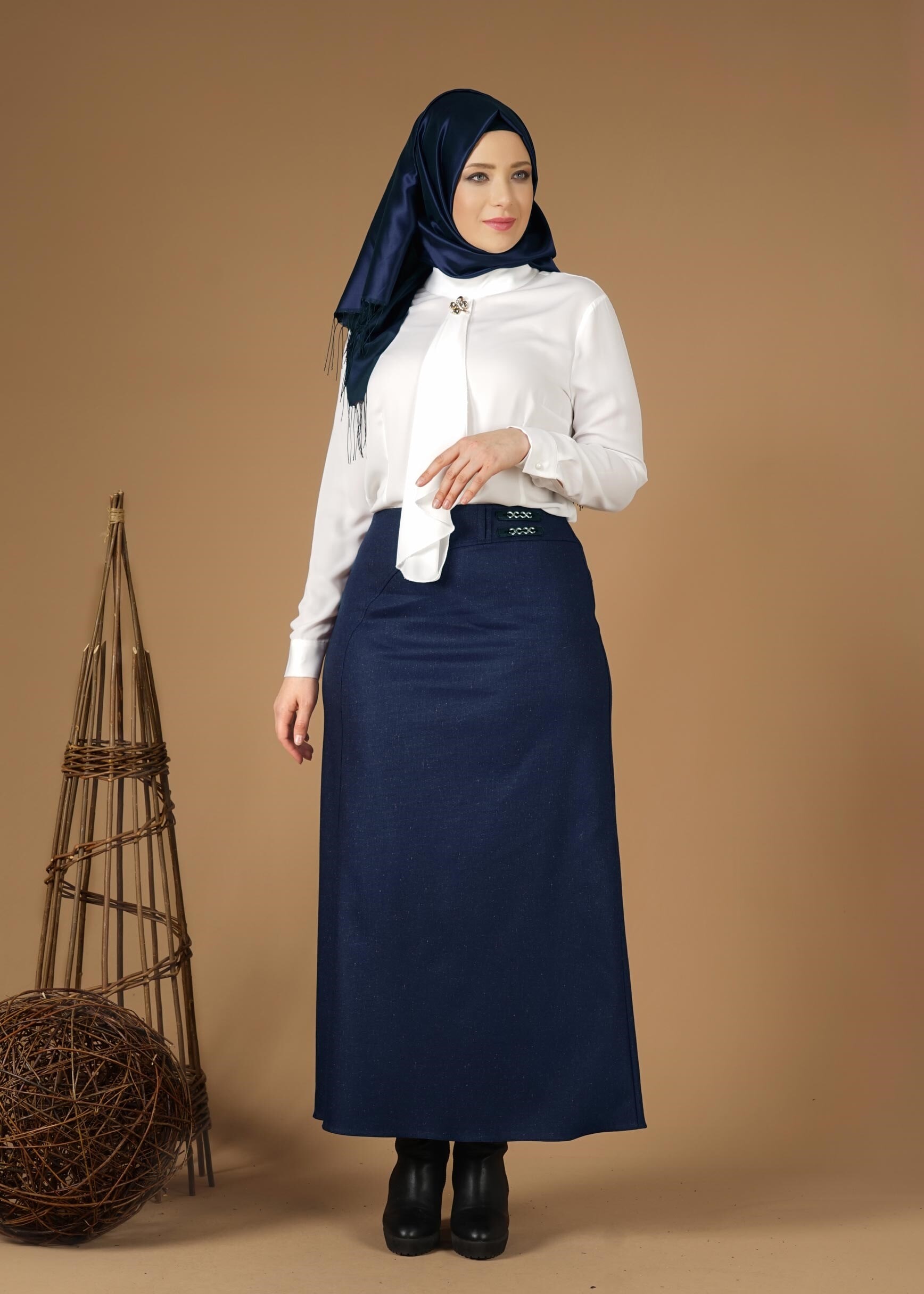 Tesettür giyim LACİVERT 6964 ETEK
