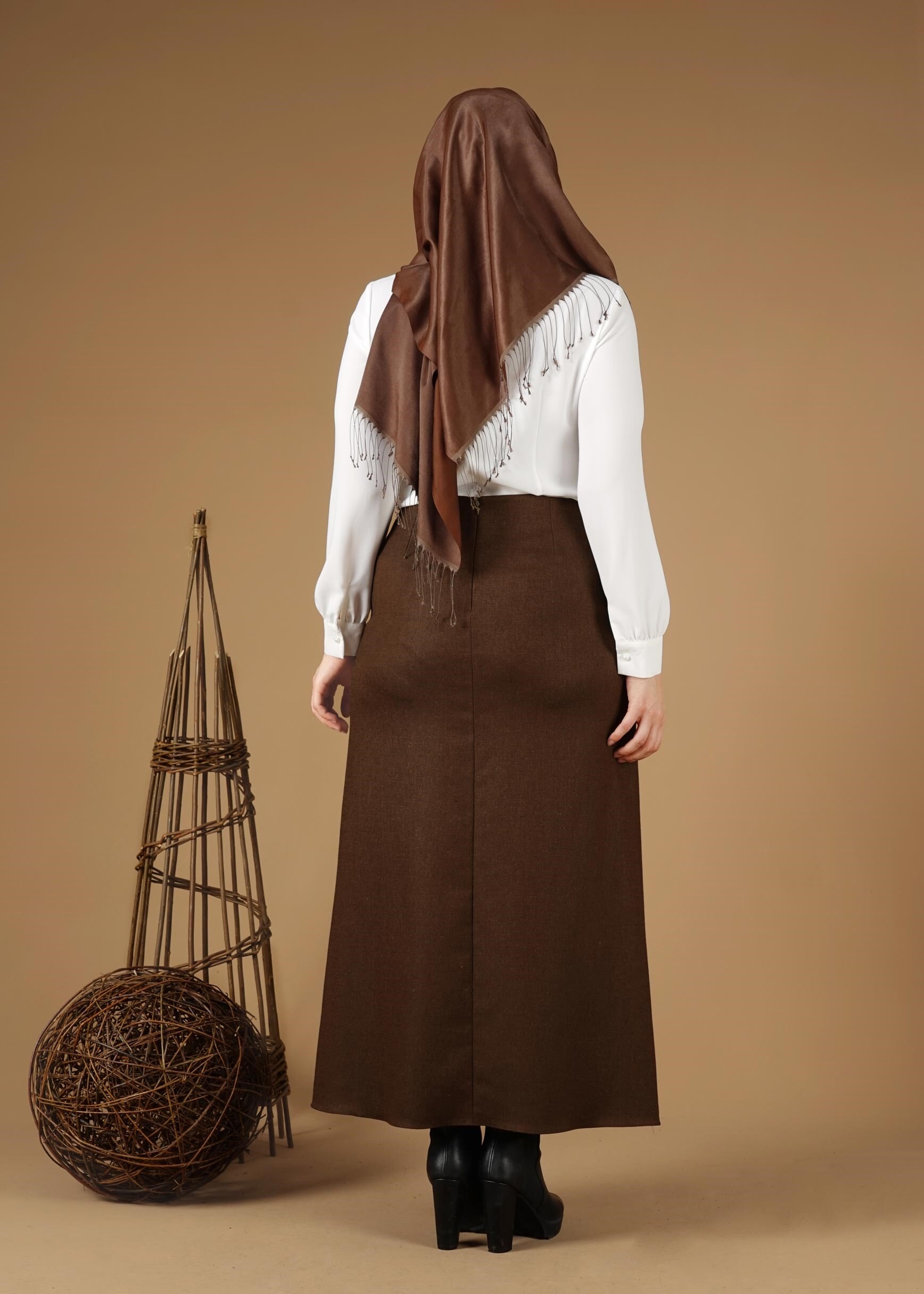 Tesettür giyim KAHVE 6964 ETEK