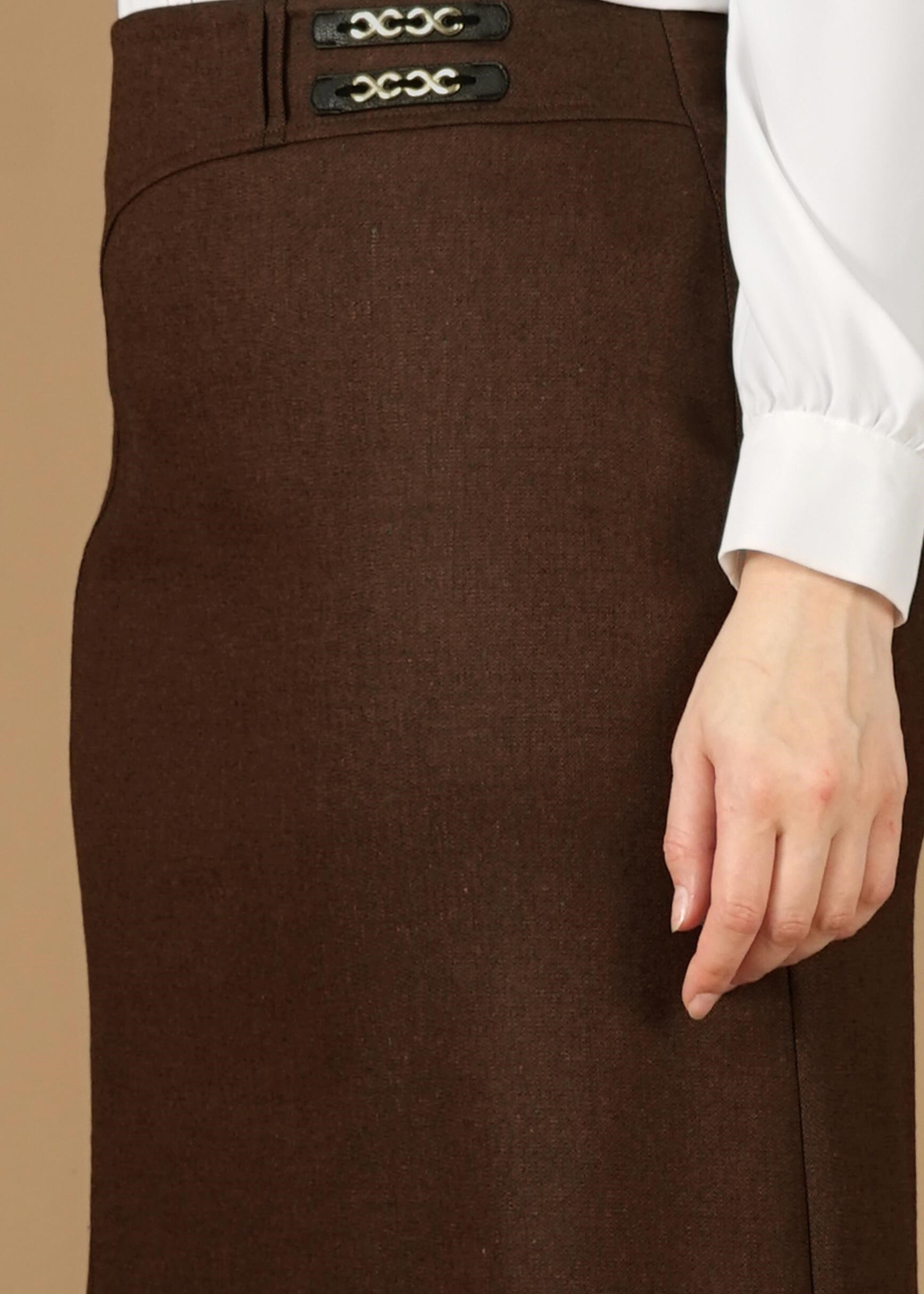 Tesettür giyim KAHVE 6964 ETEK