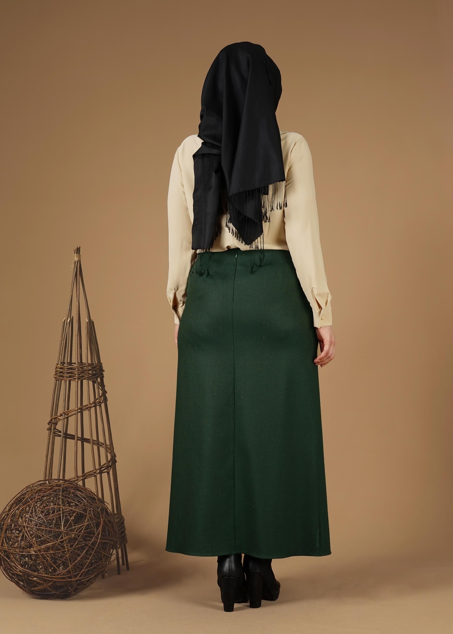 Tesettür giyim YEŞİL 6964 ETEK