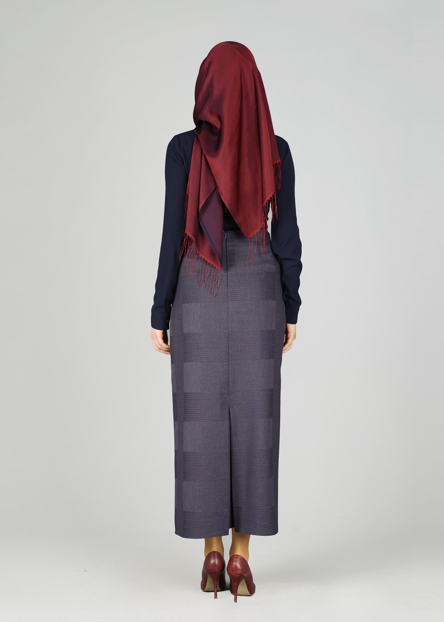 Tesettür giyim GRİ 6965 ETEK