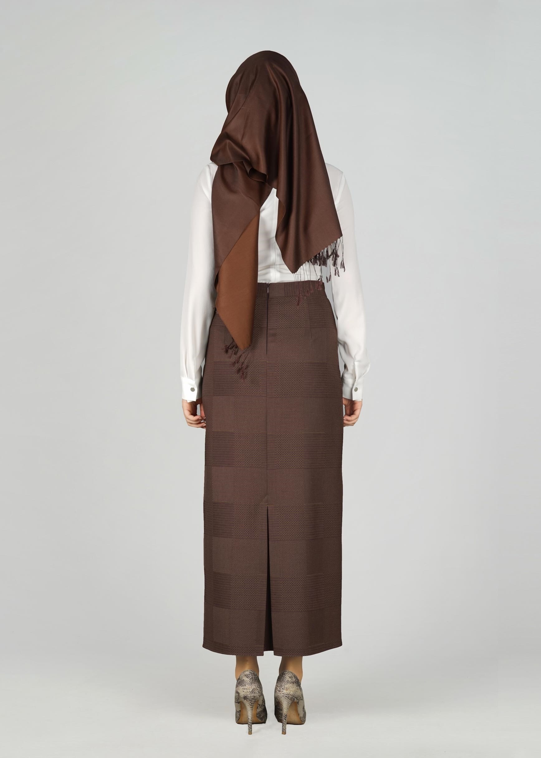 Tesettür giyim KAHVE 6965 ETEK