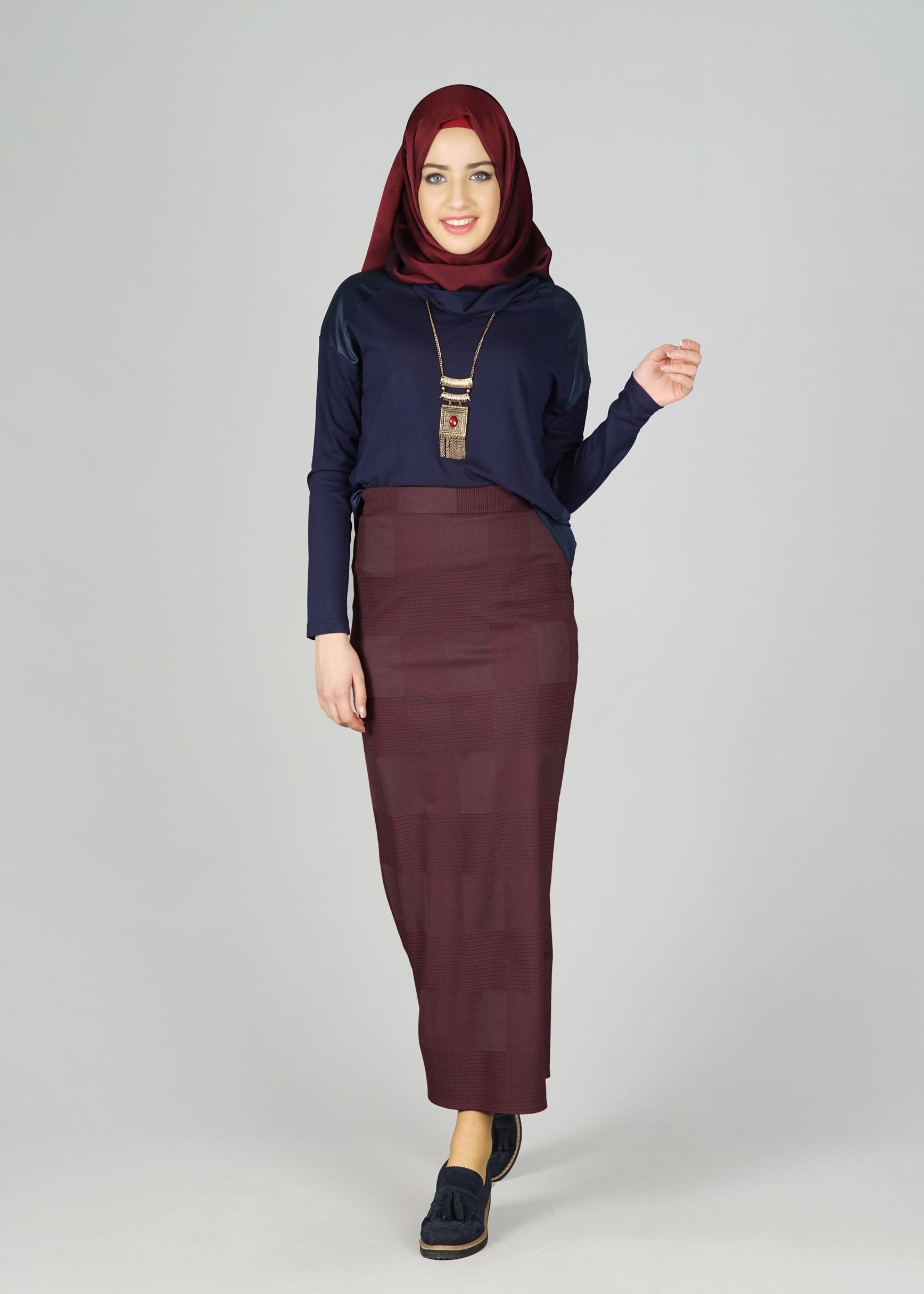 Tesettür giyim TURUNCU 6965 ETEK