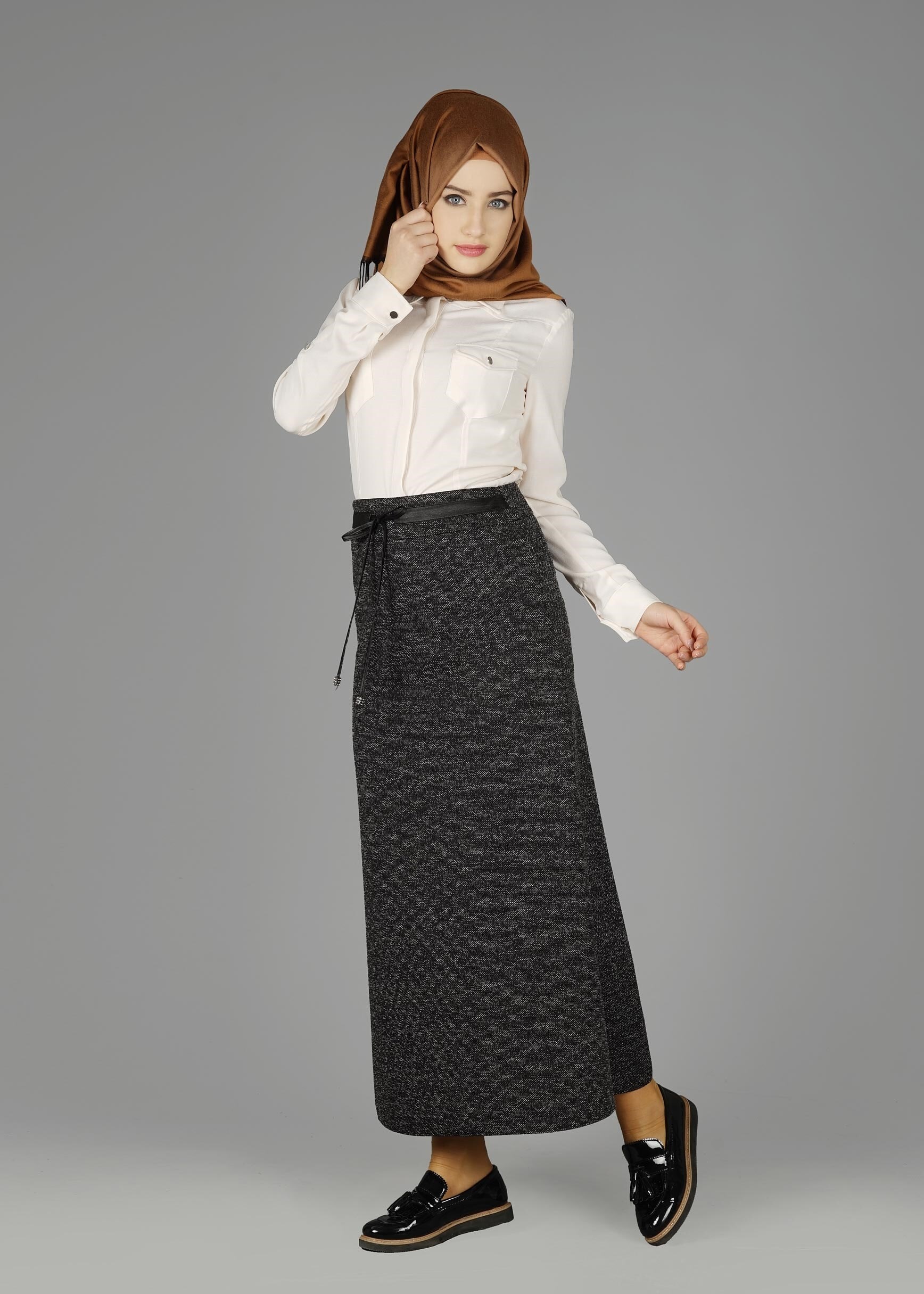 Tesettür giyim SİYAH 6967 ETEK