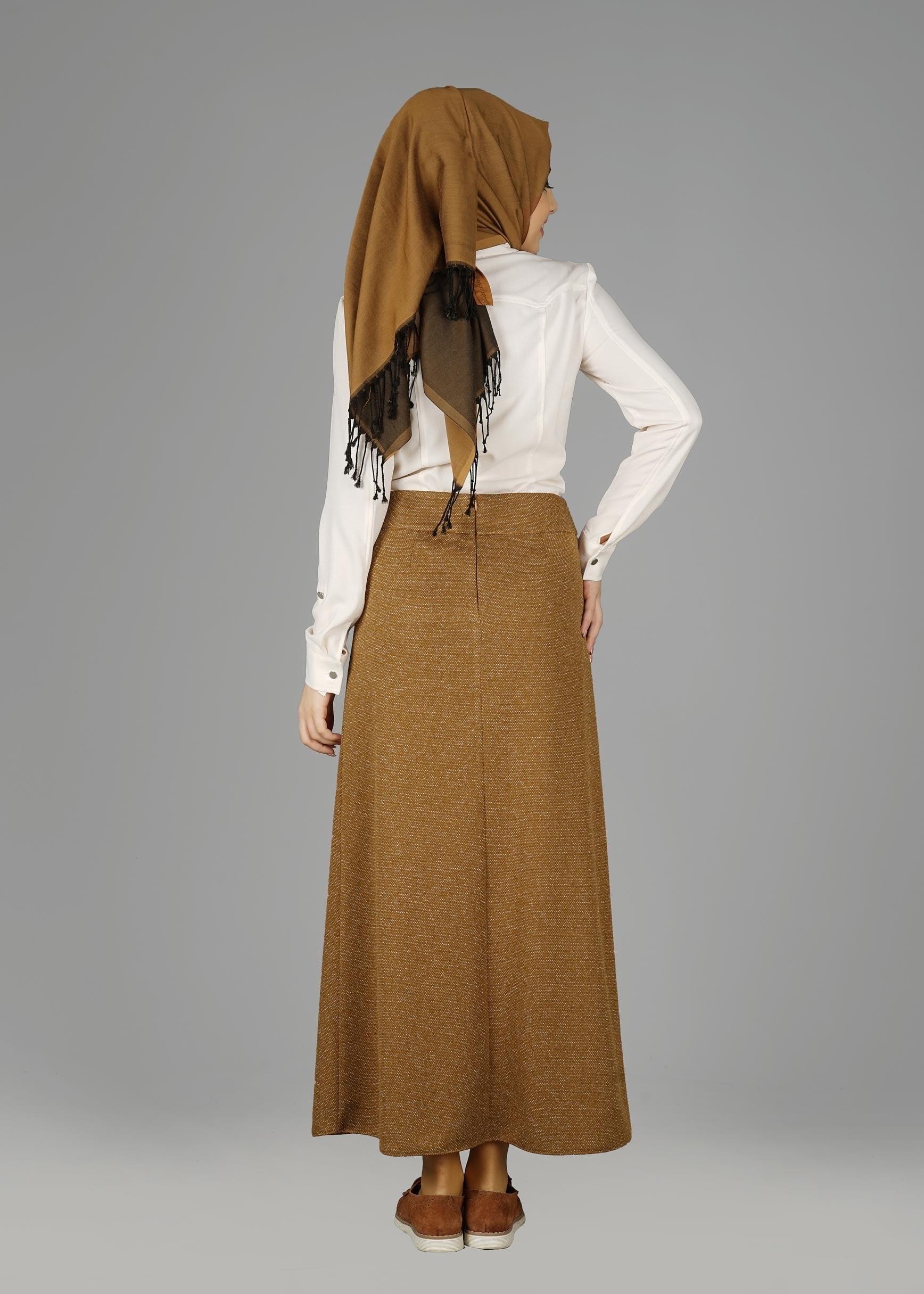 Tesettür giyim KAHVE 6967 ETEK