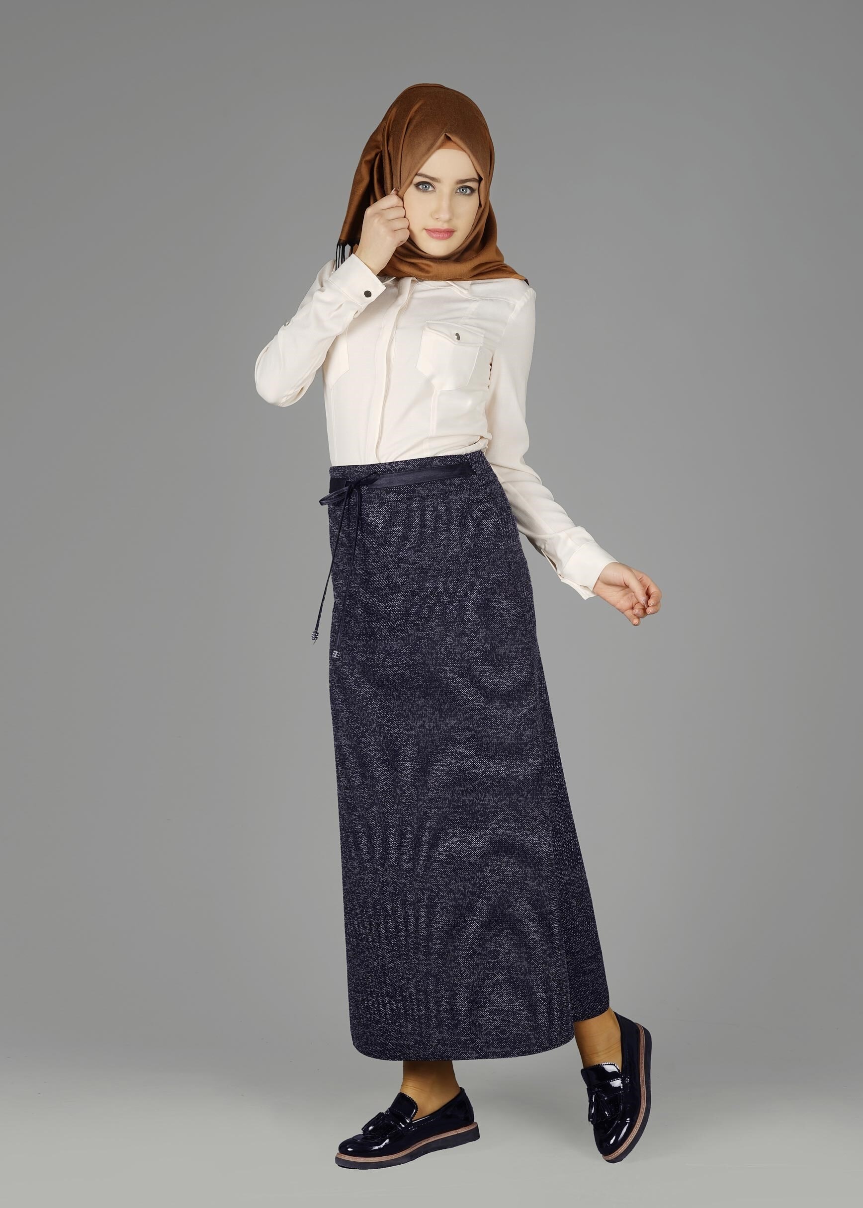 Tesettür giyim LACİVERT 6967 ETEK