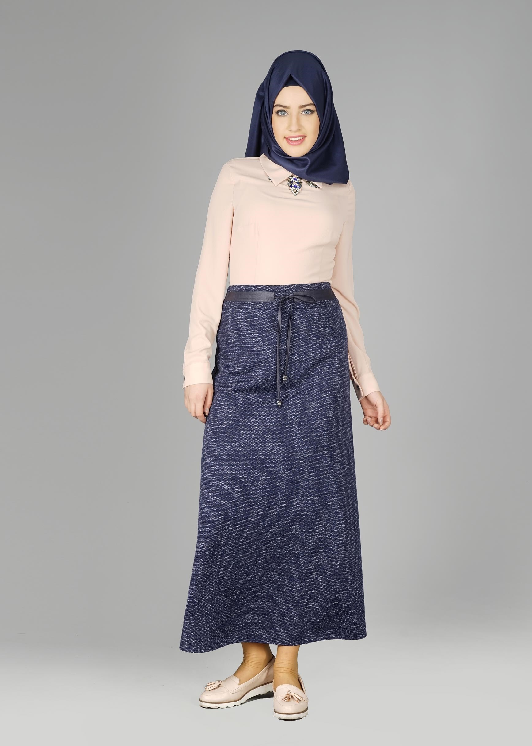 Tesettür giyim LACİVERT 6967 ETEK