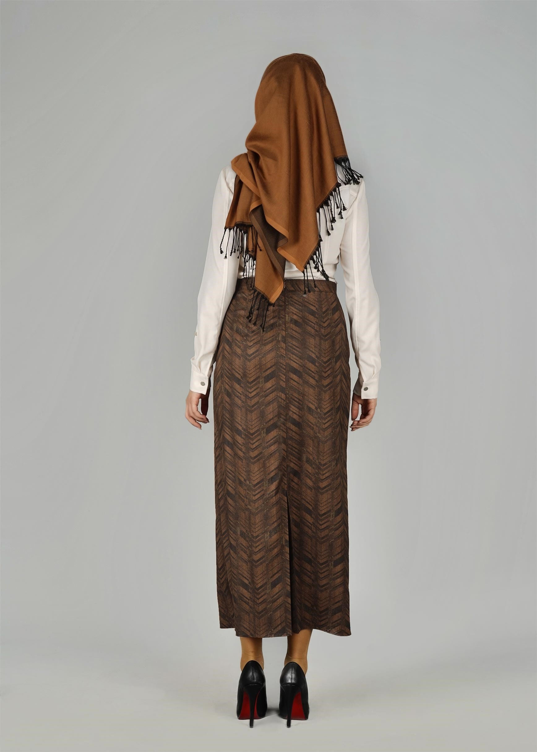 Tesettür giyim KAHVE 6969 ETEK