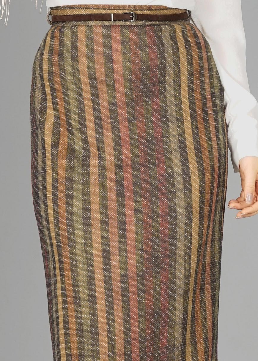 Tesettür giyim HAKİ 6970 ETEK 