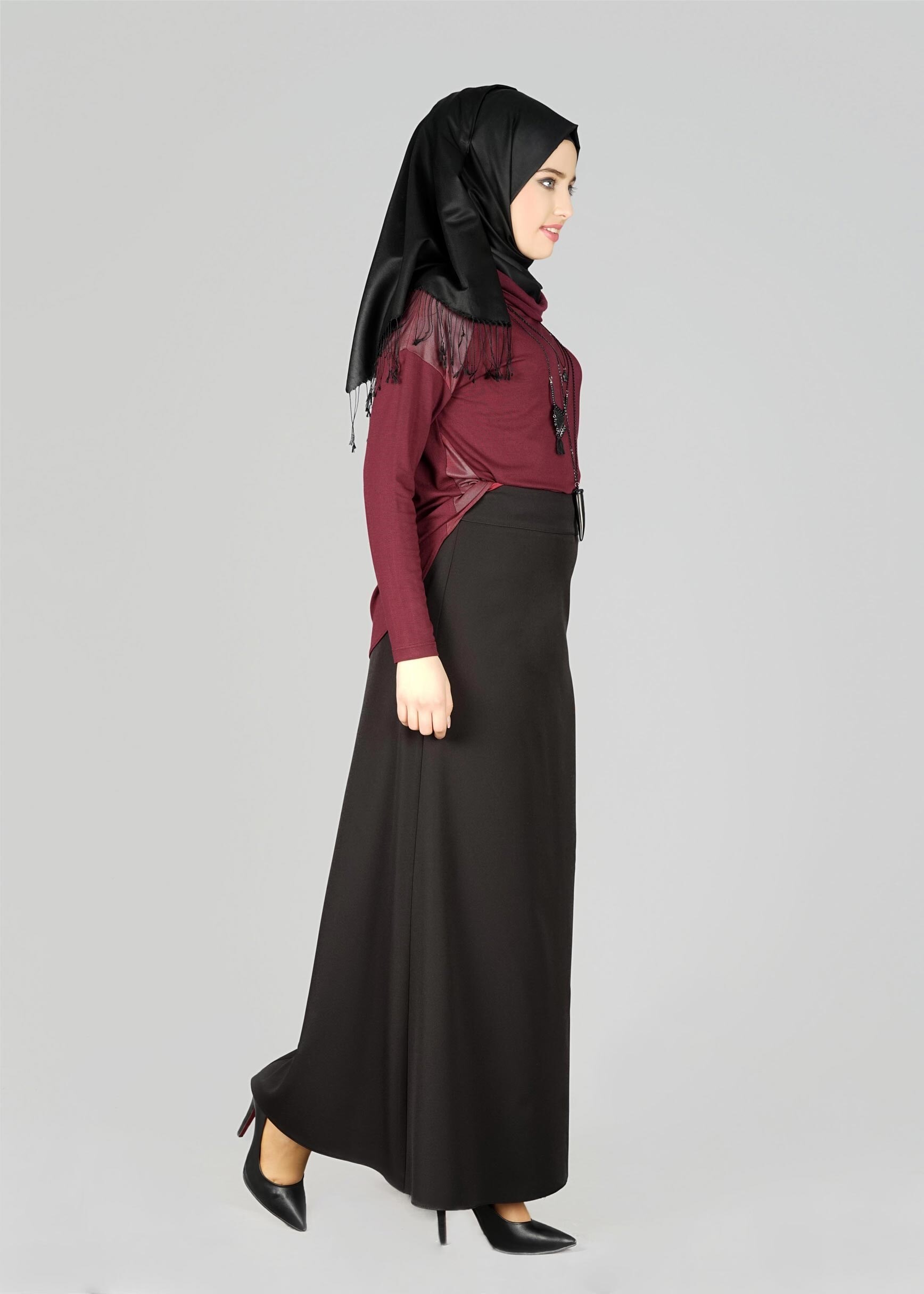 Tesettür giyim SİYAH 6973 ETEK