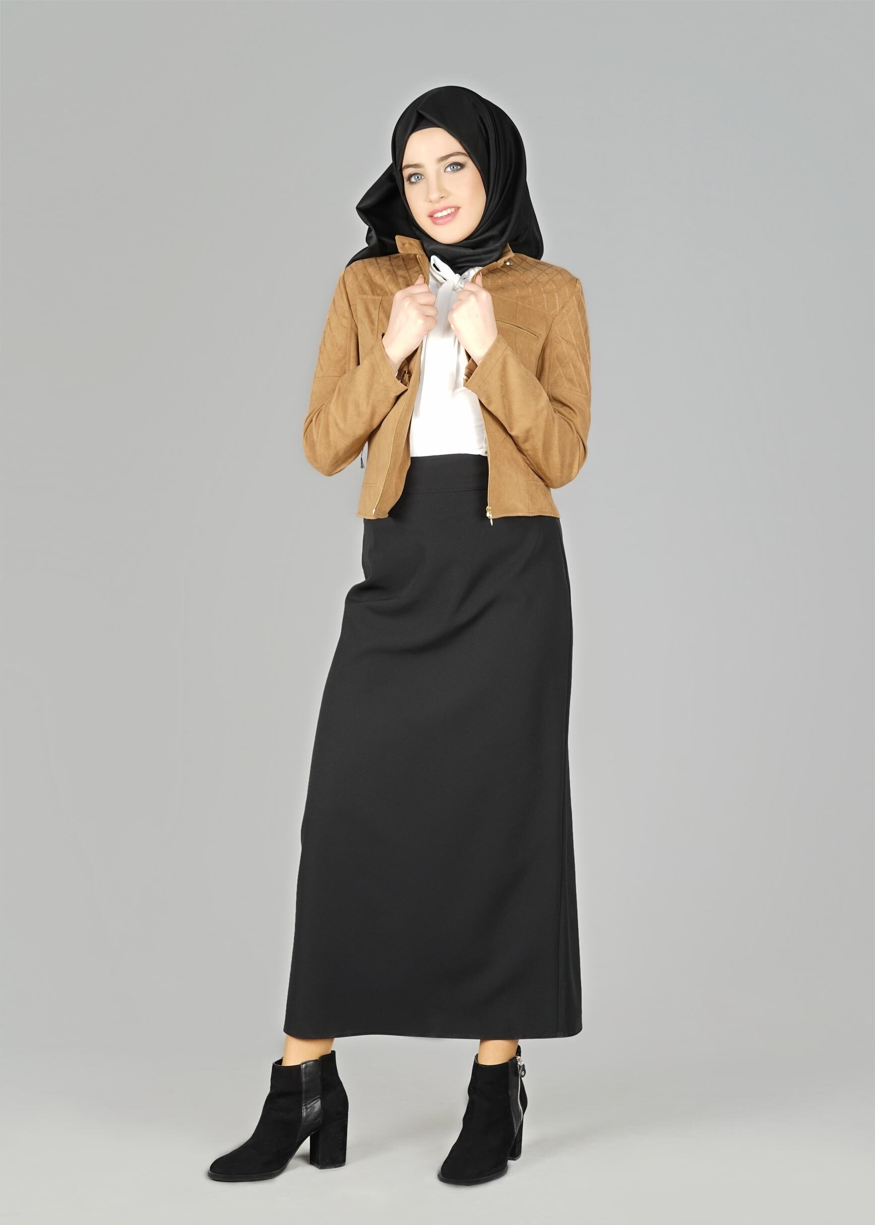 Tesettür giyim SİYAH 6977 ETEK
