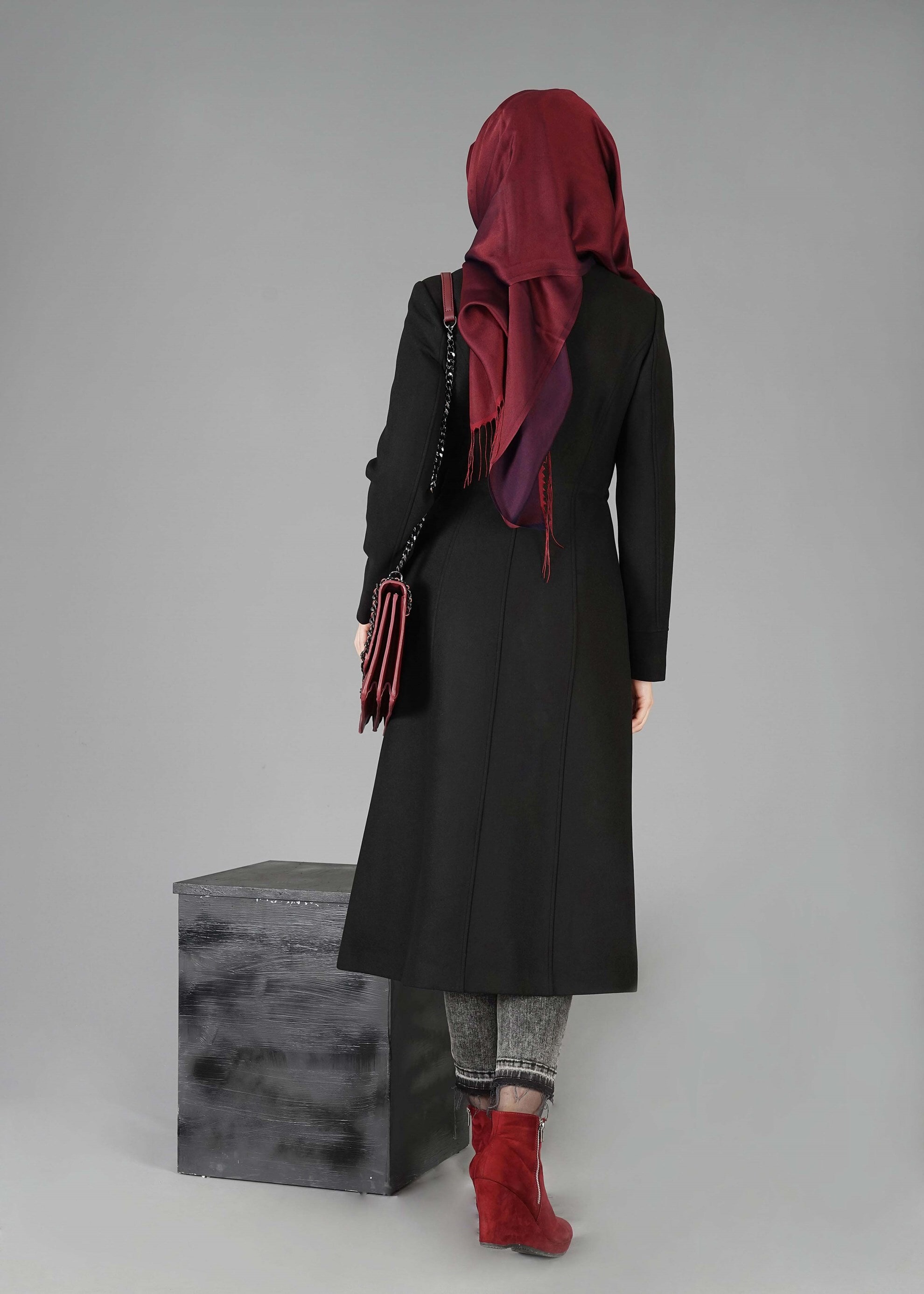 Tesettür giyim SİYAH 9457 KABAN