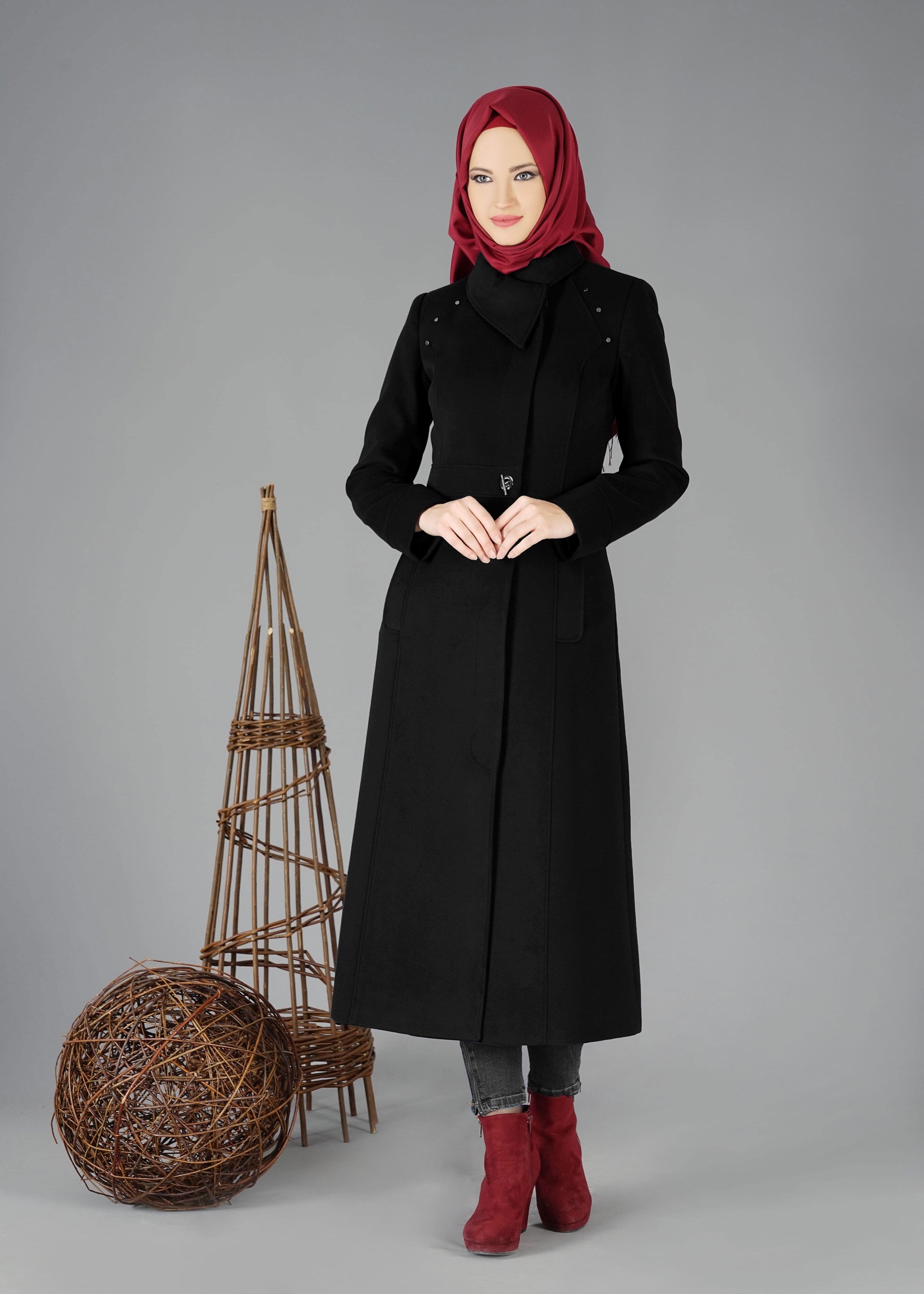 Tesettür giyim SİYAH 9458 KABAN