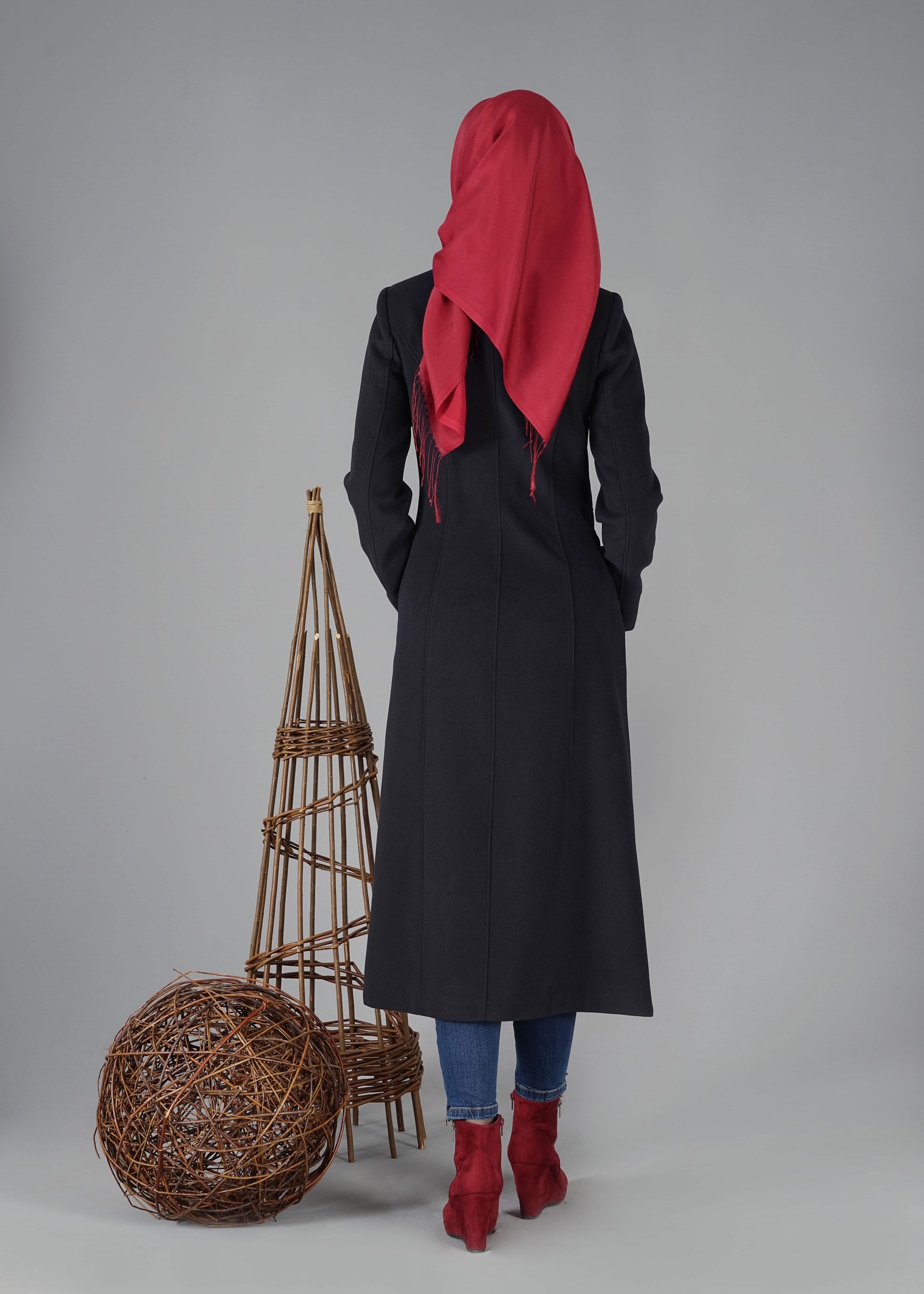 Tesettür giyim LACİVERT 9458 KABAN