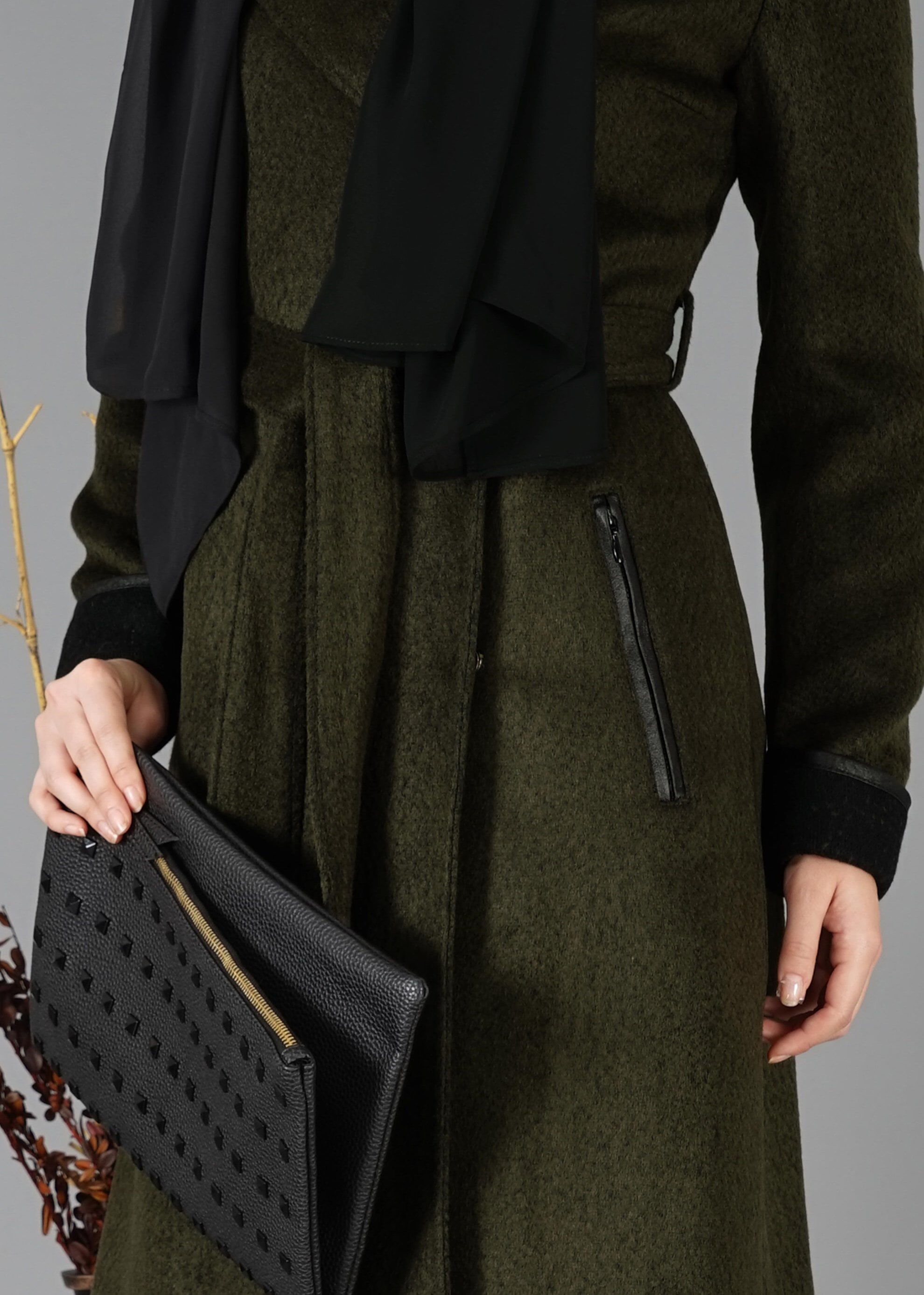 Tesettür giyim HAKİ 9474 KABAN