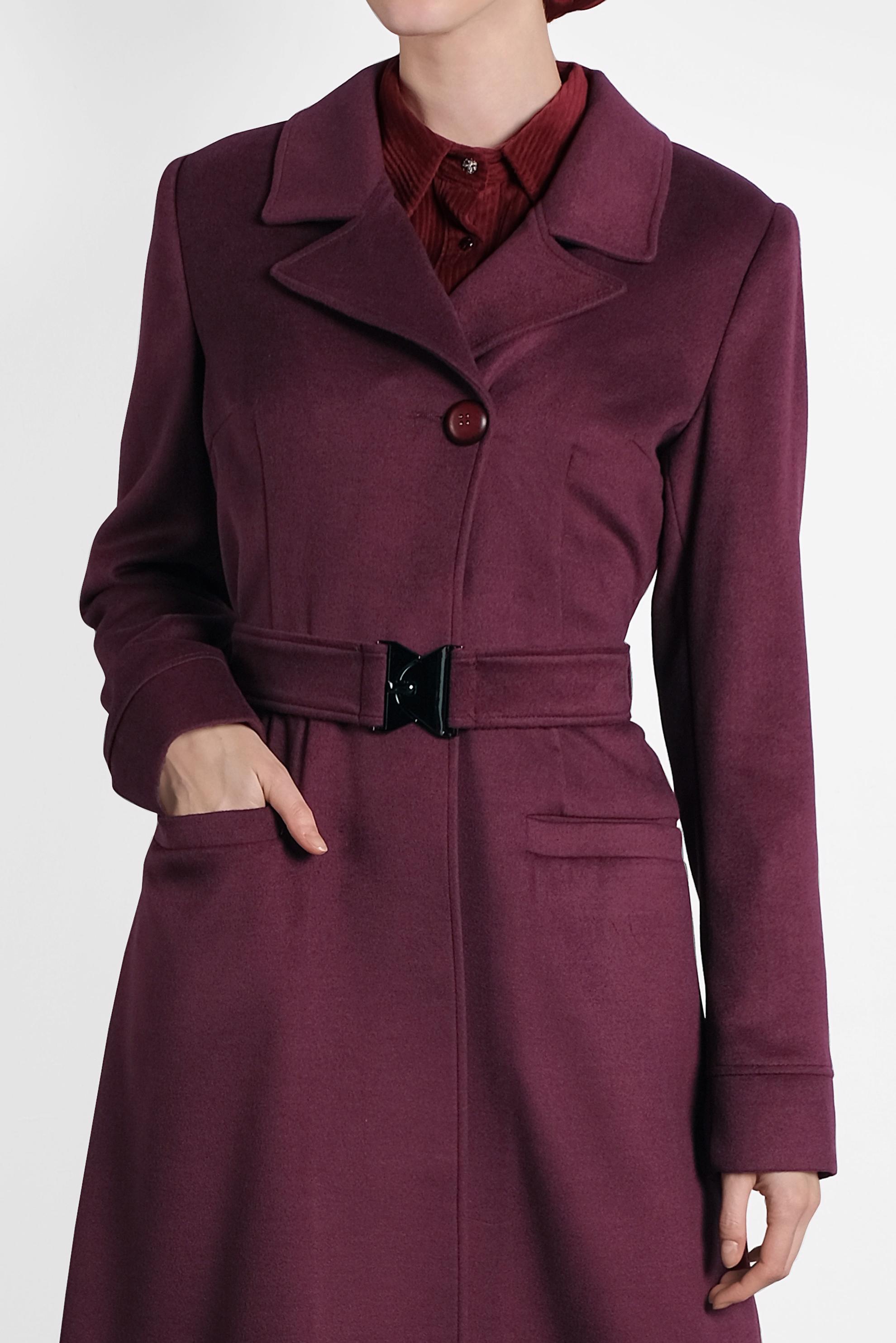 Tesettür giyim MOR KRUVAZE YAKA KEMERLİ KABAN 9486