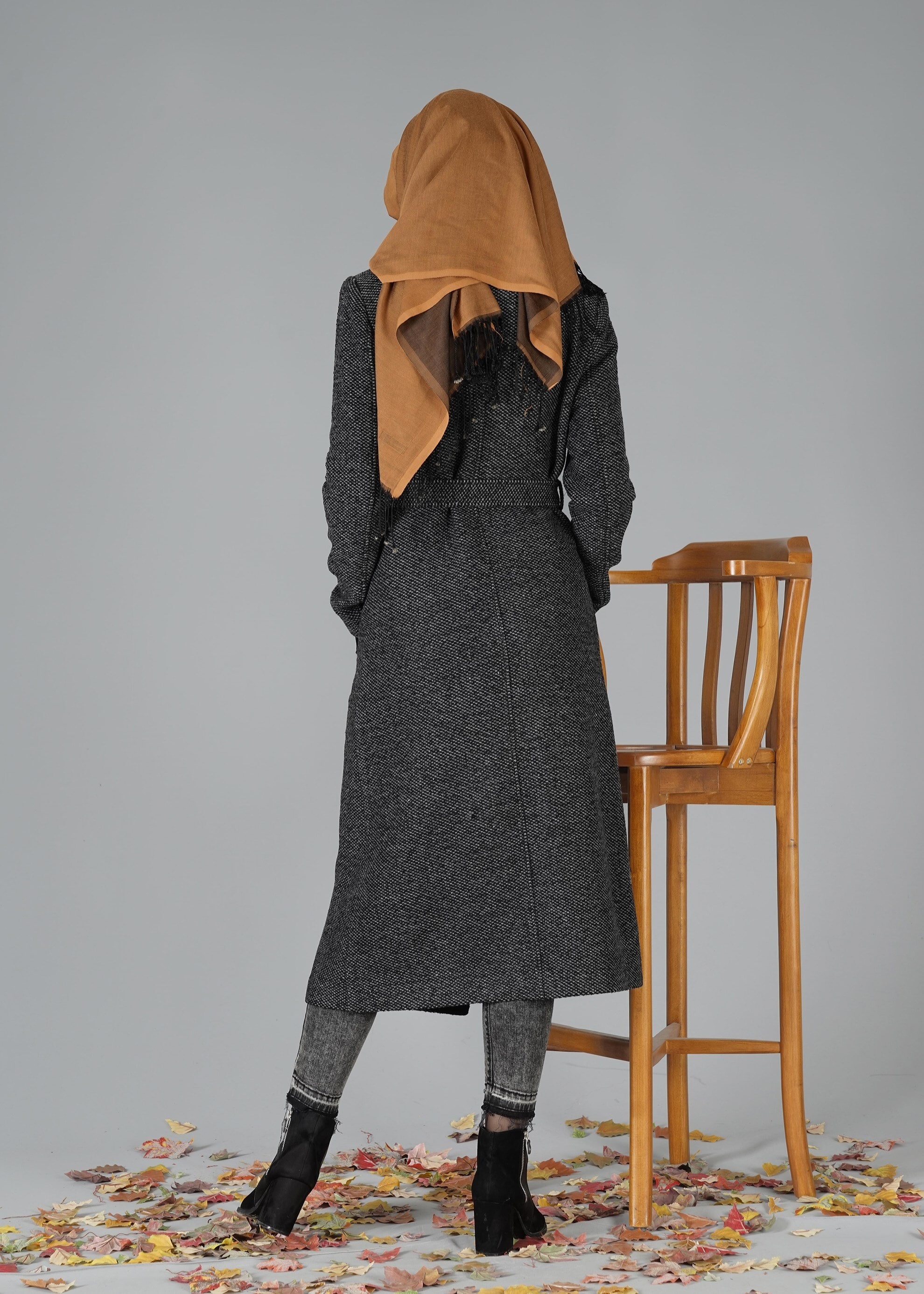 Tesettür giyim GRİ 9492 KABAN