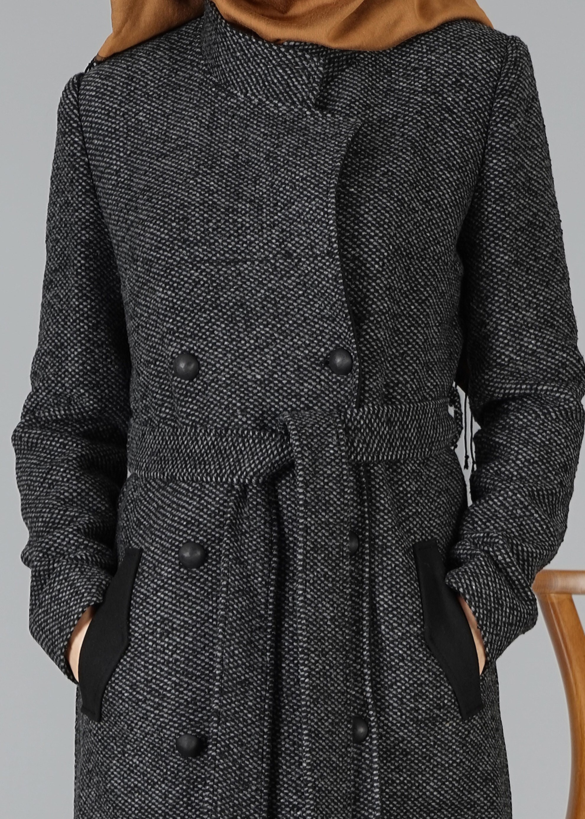 Tesettür giyim GRİ 9492 KABAN