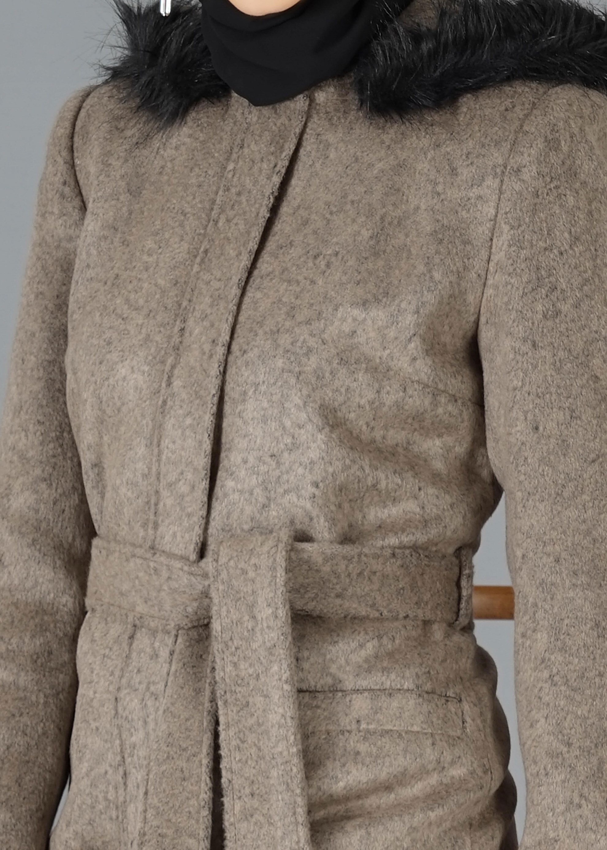 Tesettür giyim VİZON 9501 KABAN