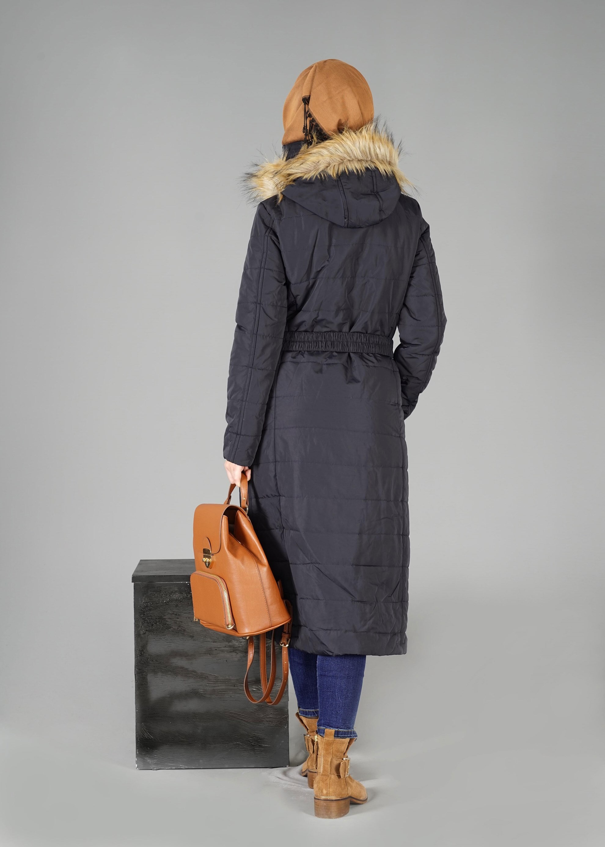 Tesettür giyim LACİVERT 9504 KABAN